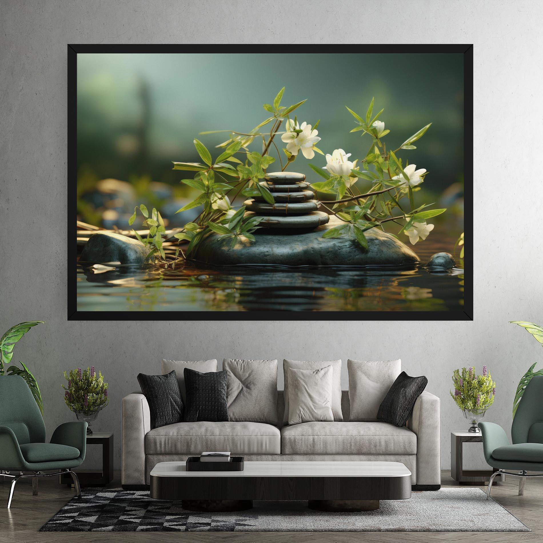 Tablou Canvas Rock Garden Pond mockup 7
