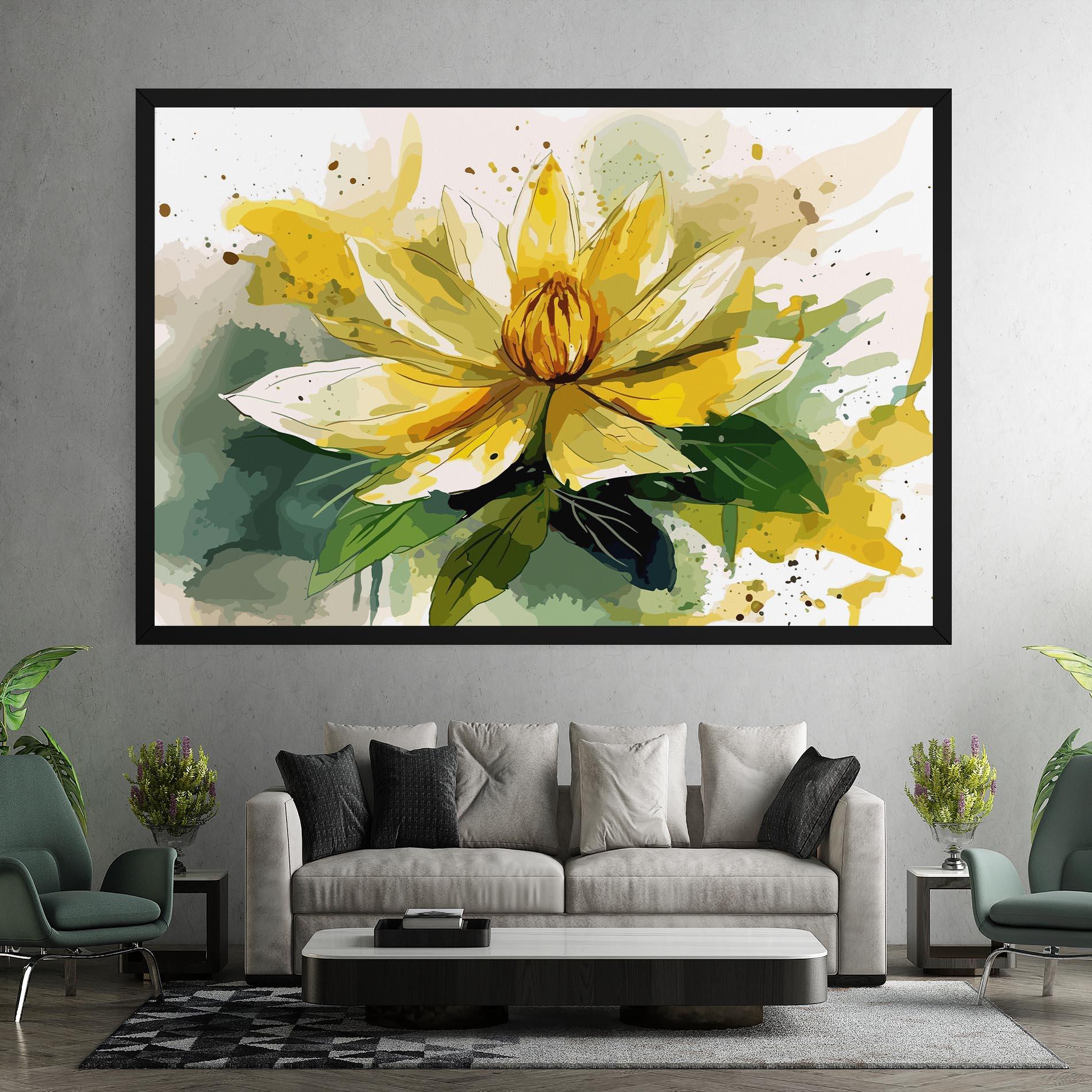 Tablou Canvas Yellow Flower Nature mockup 7