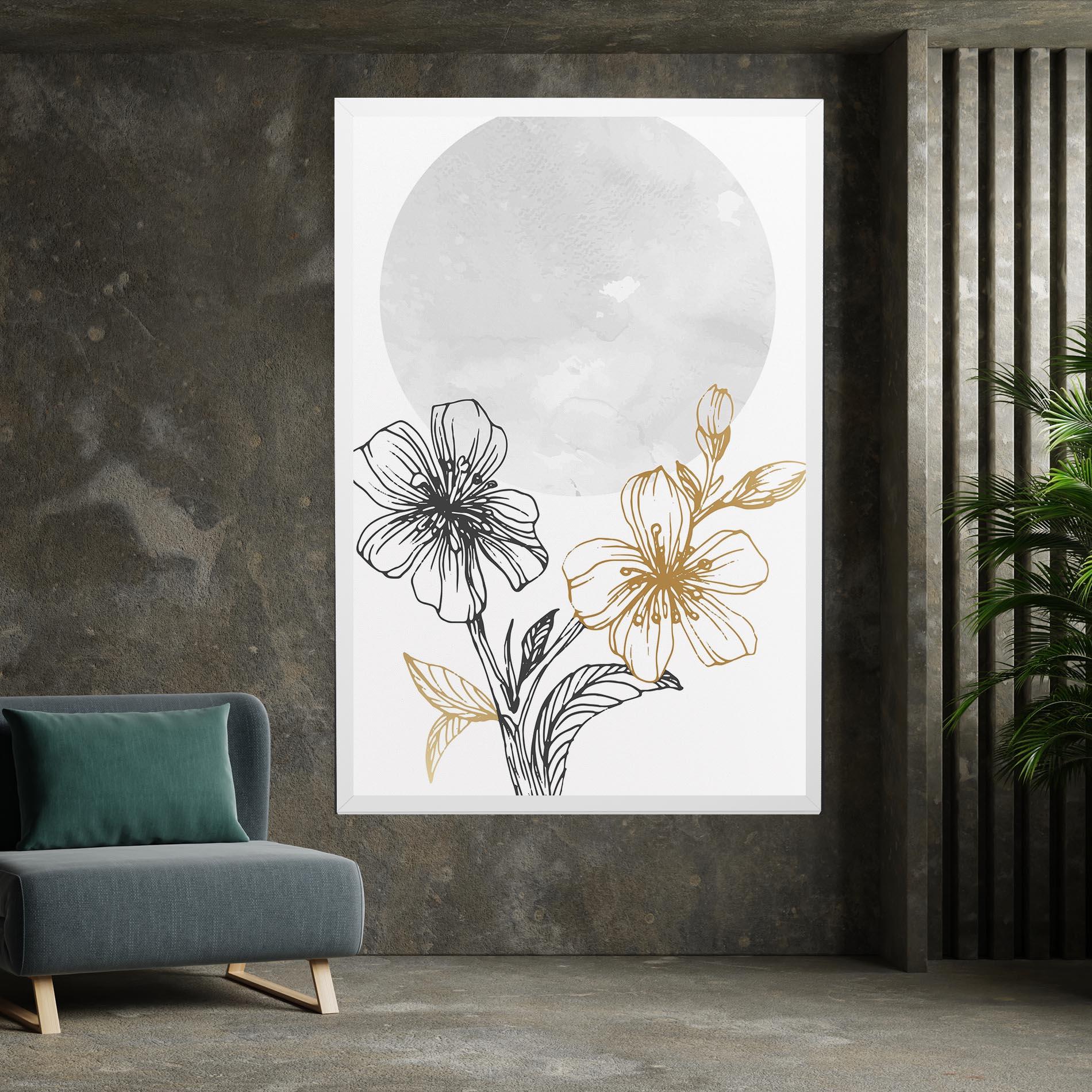 Tablou Canvas Grey Moon Flowers mockup 7