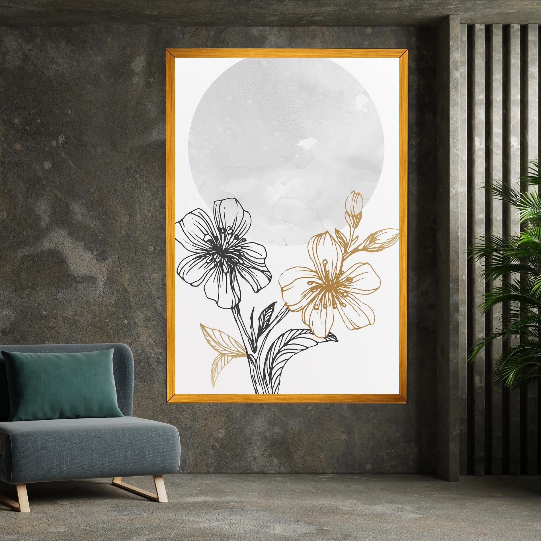 Tablou Canvas Grey Moon Flowers mockup 7