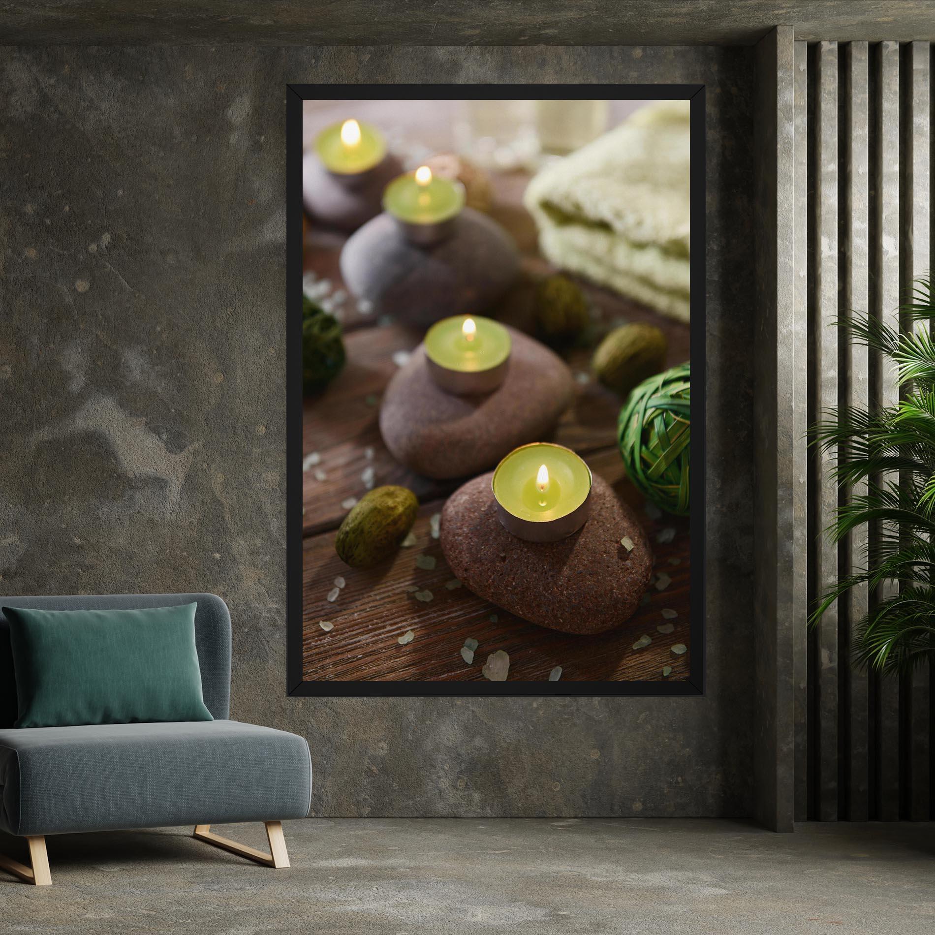 Tablou Canvas Green Candles Spa mockup 7