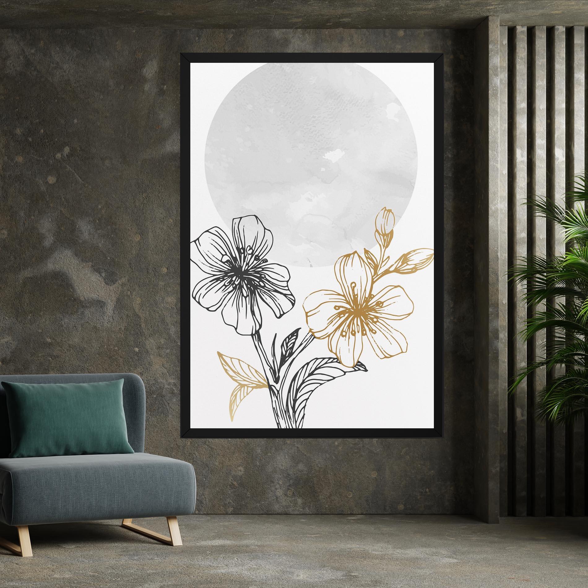 Tablou Canvas Grey Moon Flowers mockup 7