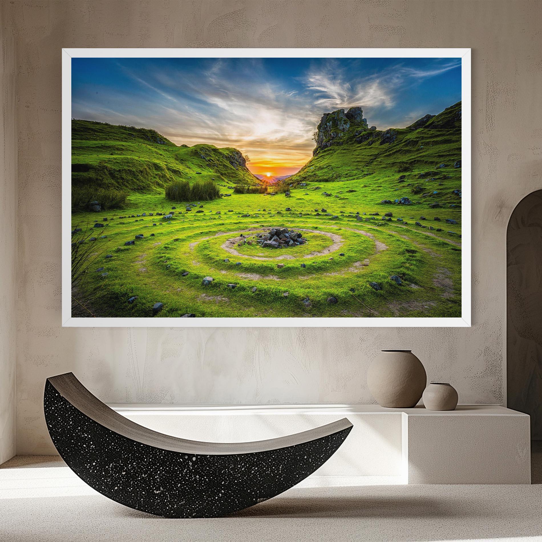Tablou Canvas Green Circle Nature mockup 8