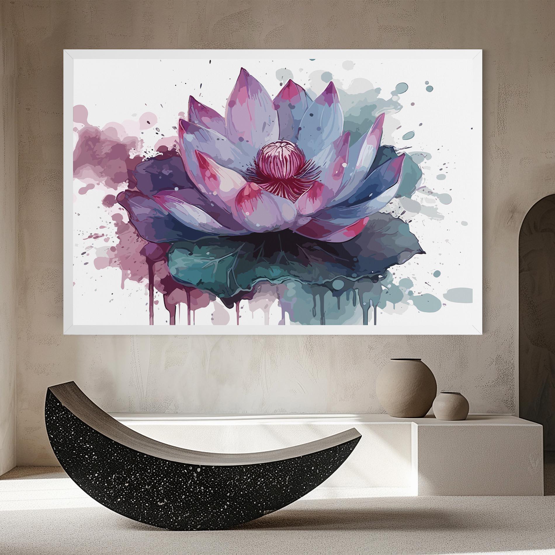 Tablou Canvas Green Purple Lotus mockup 8