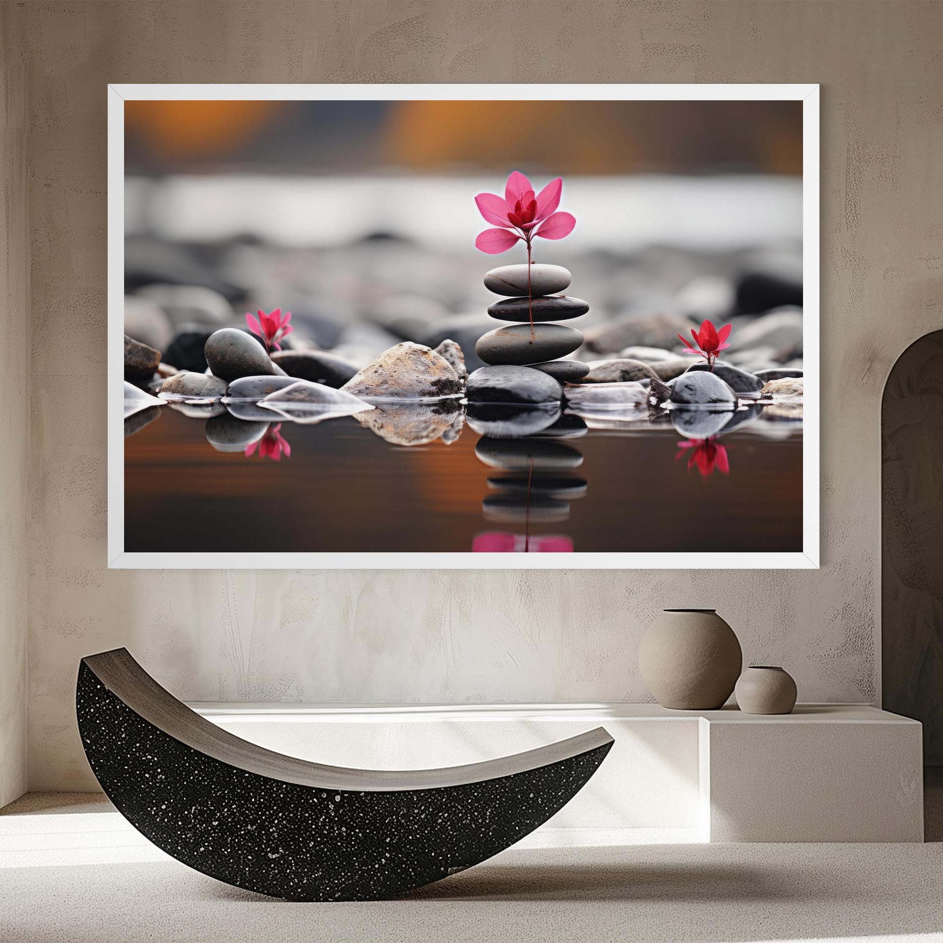 Tablou Canvas Grey Rocks Flower mockup 8