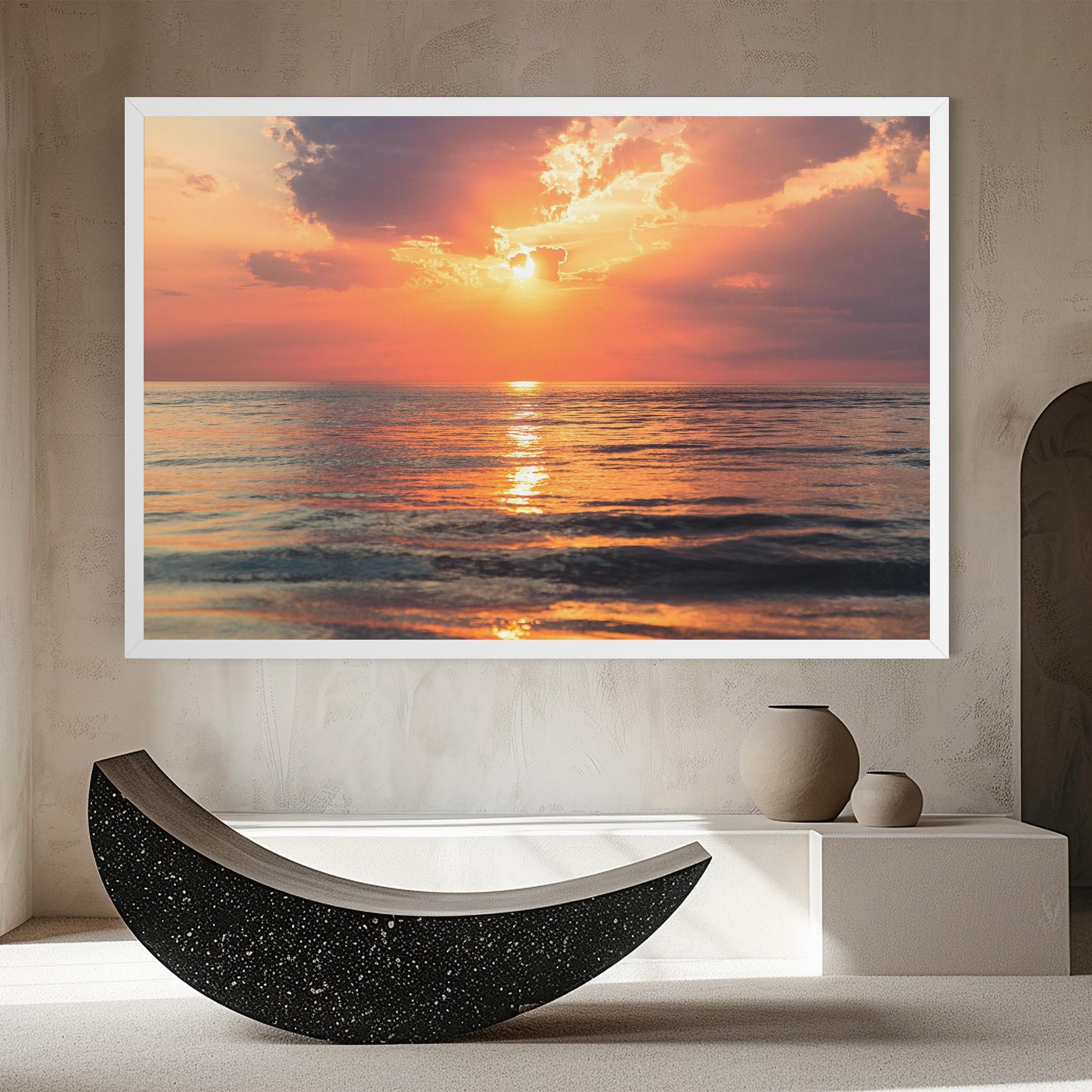 Tablou Canvas Orange Sunrise Cloud mockup 8