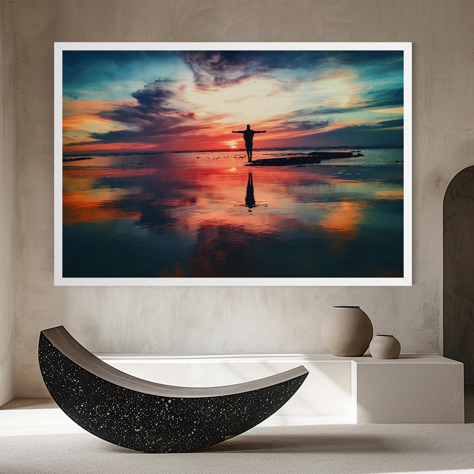 Tablou Canvas Pink Purple Sky Man mockup 8