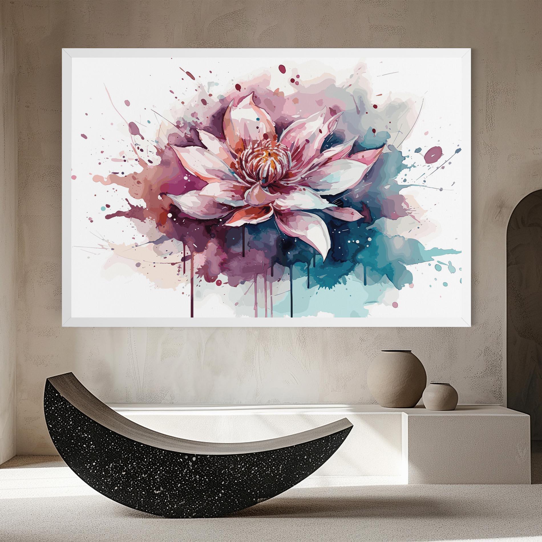 Tablou Canvas Pretty Pink Lotus Art mockup 8