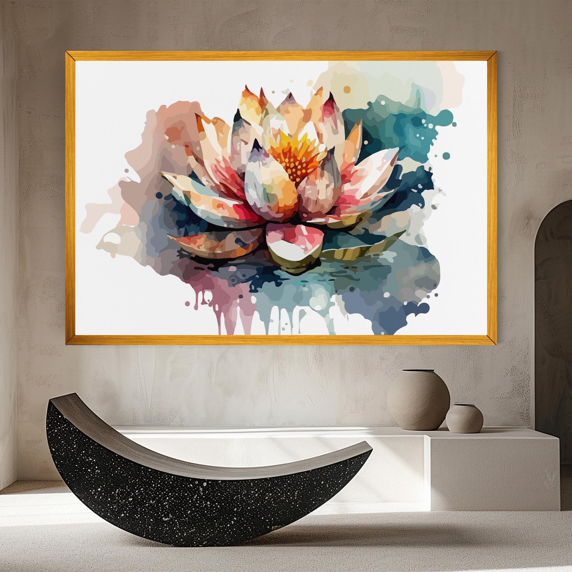 Tablou Canvas Colorful Lotus Art mockup 8