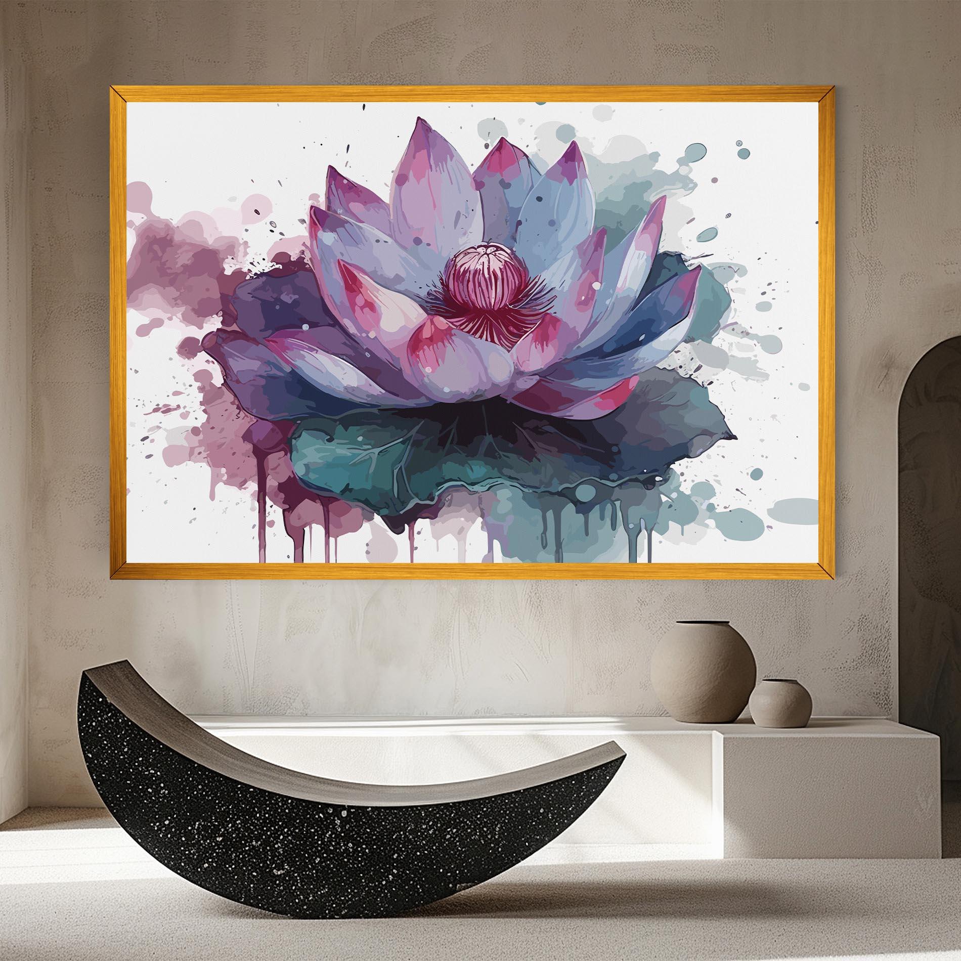Tablou Canvas Green Purple Lotus mockup 8