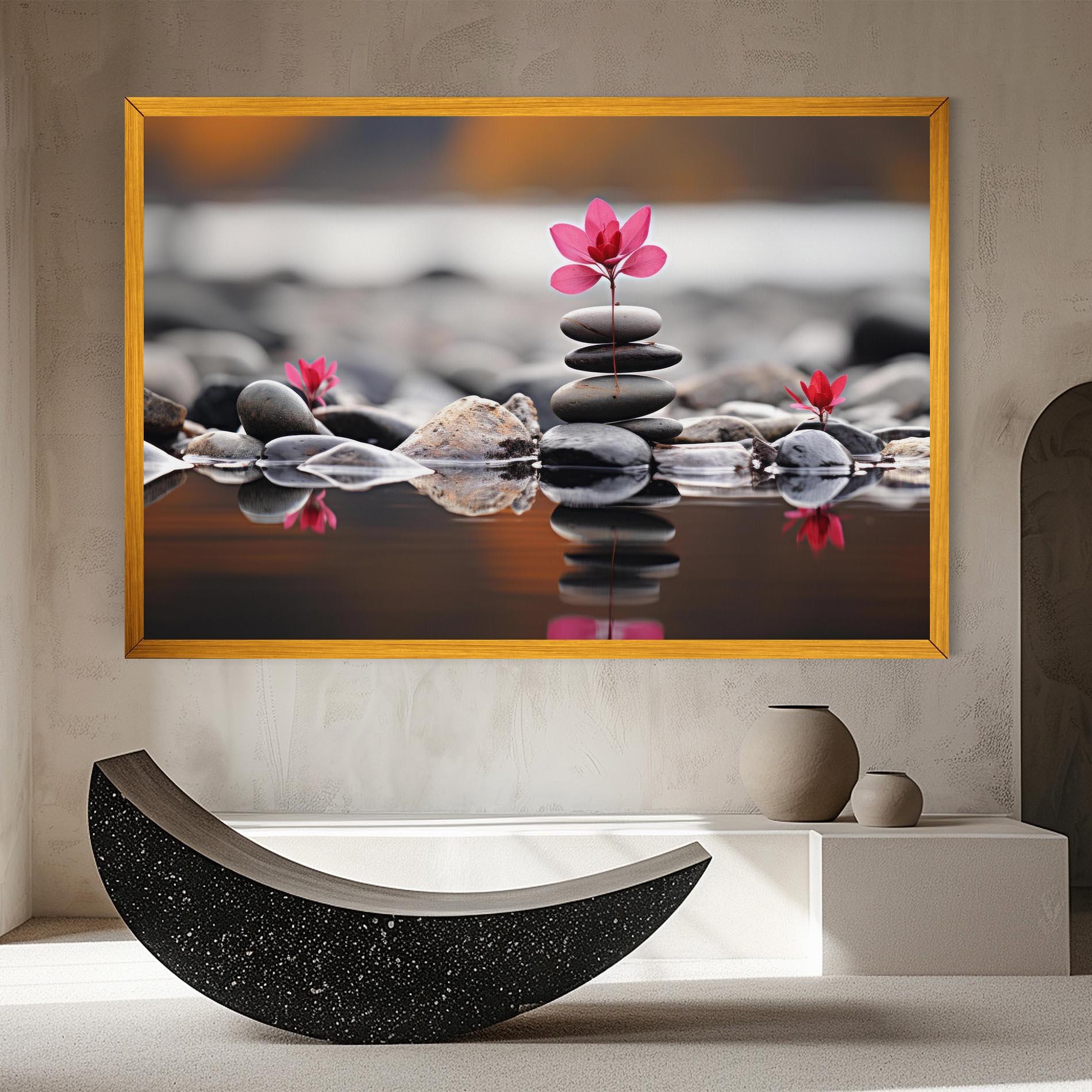 Tablou Canvas Grey Rocks Flower mockup 8