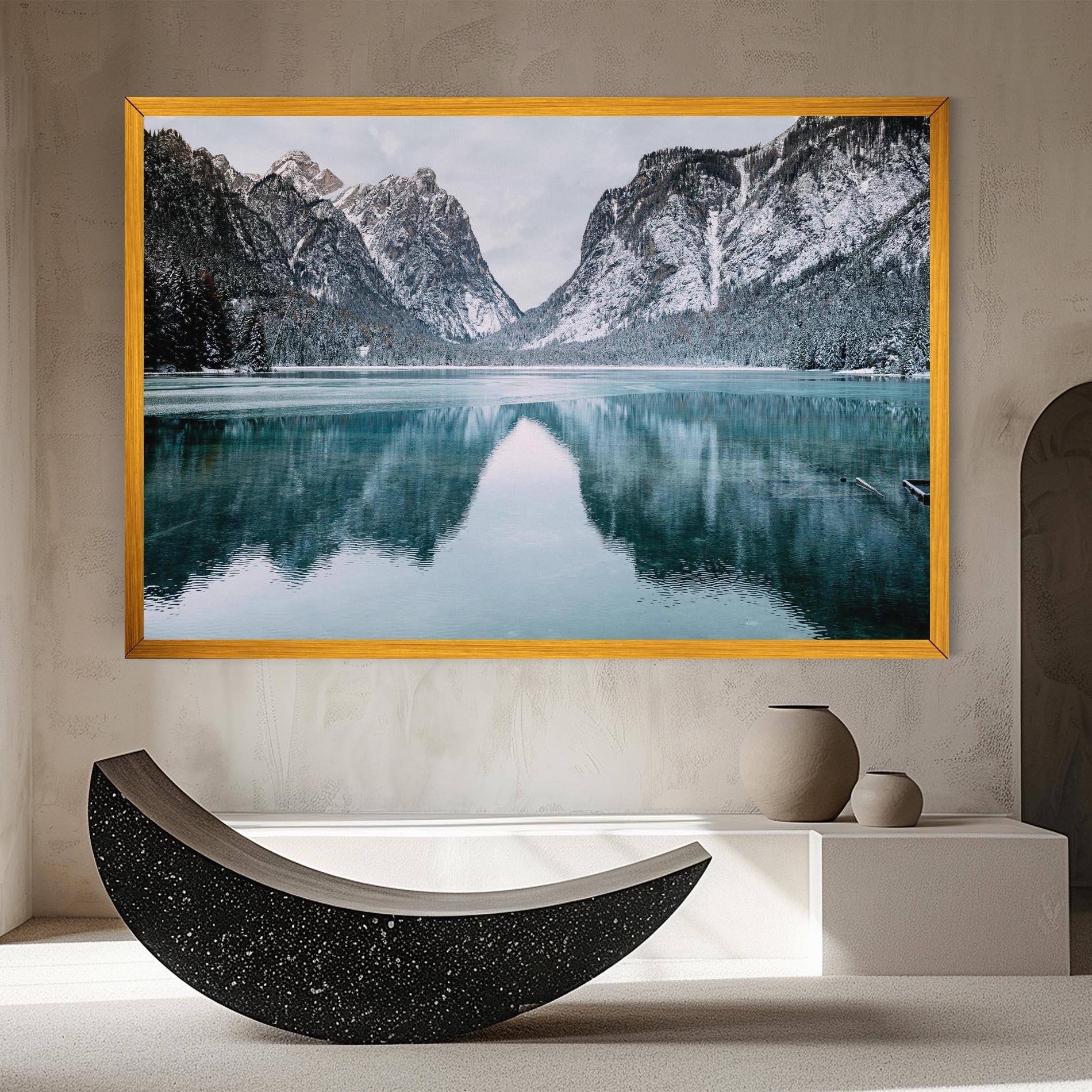 Tablou Canvas Lake Reflection Mountain mockup 8