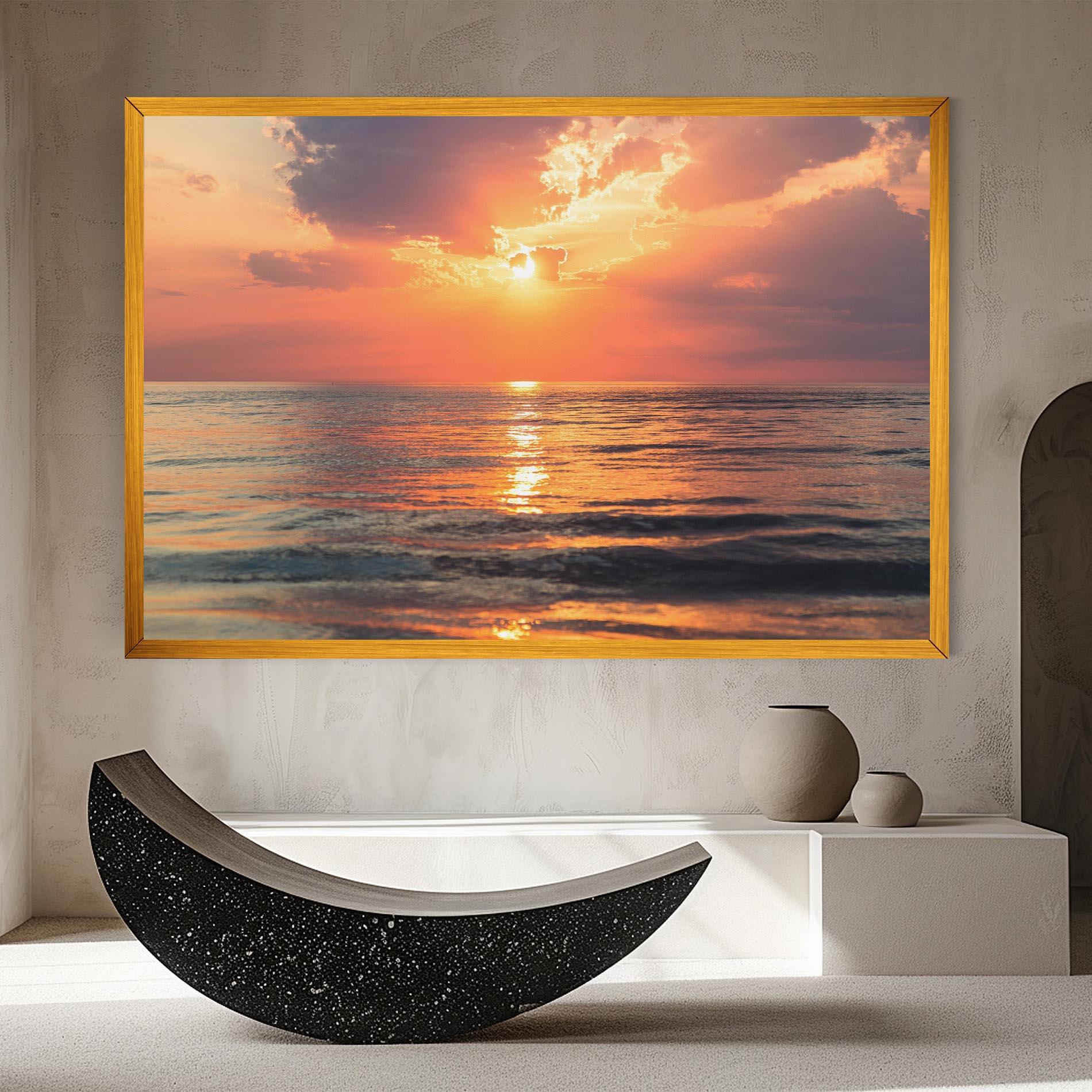 Tablou Canvas Orange Sunrise Cloud mockup 8