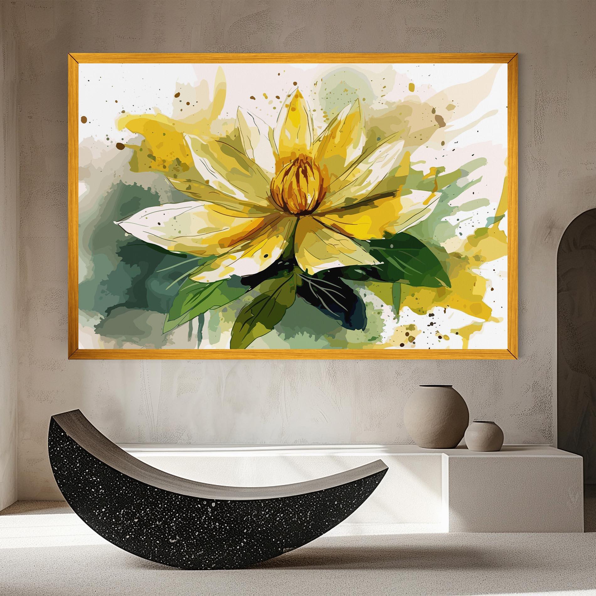 Tablou Canvas Yellow Flower Nature mockup 8