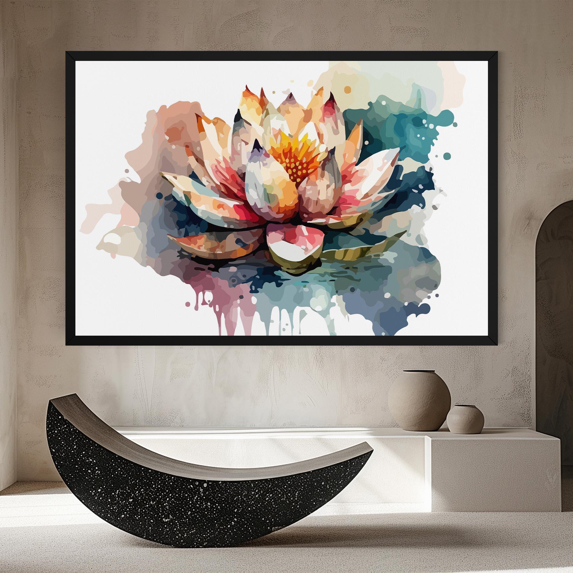 Tablou Canvas Colorful Lotus Art mockup 8