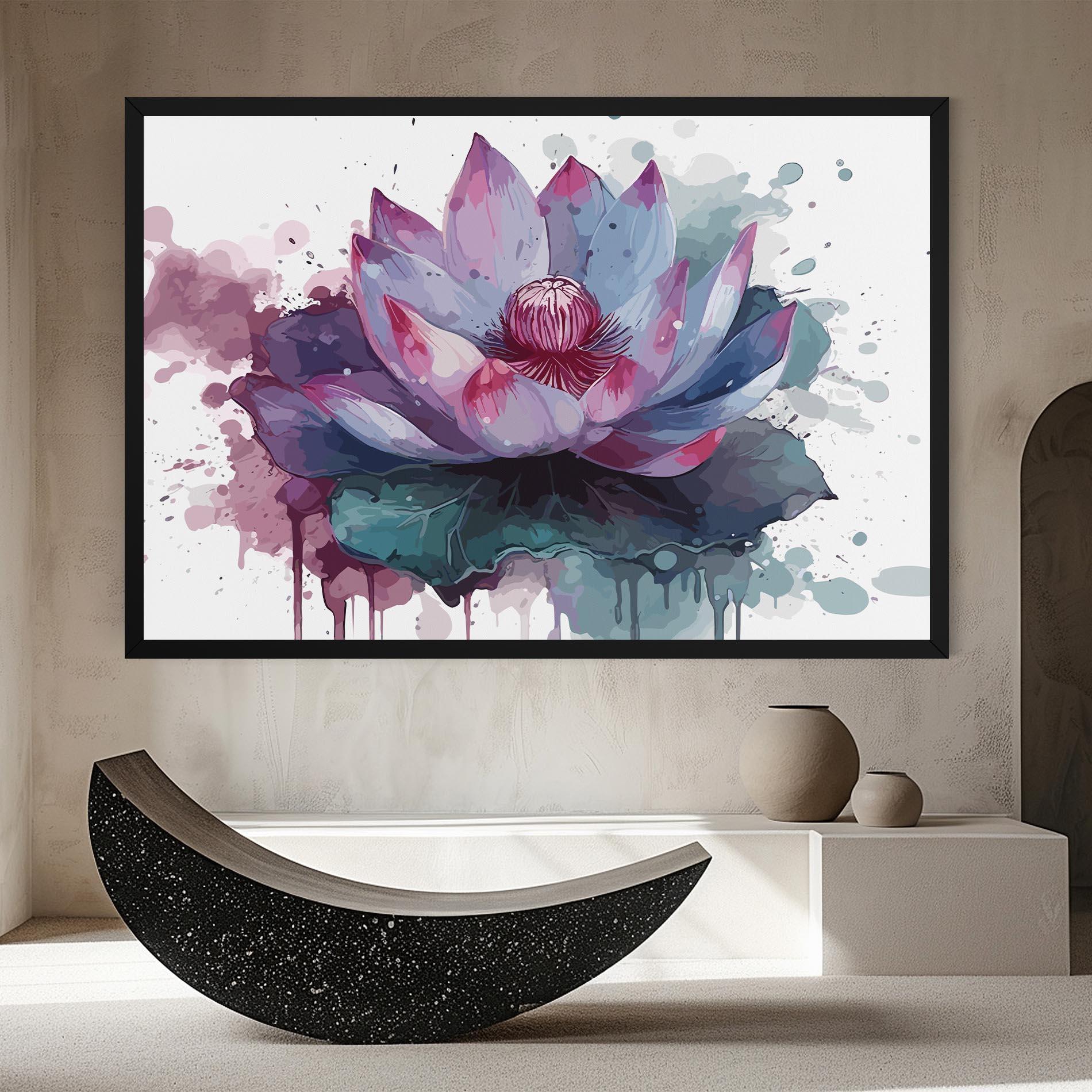Tablou Canvas Green Purple Lotus mockup 8