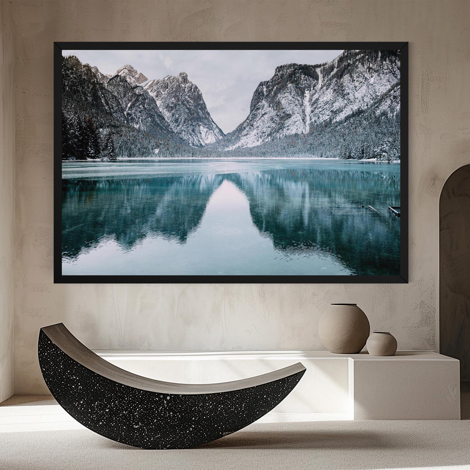 Tablou Canvas Lake Reflection Mountain mockup 8