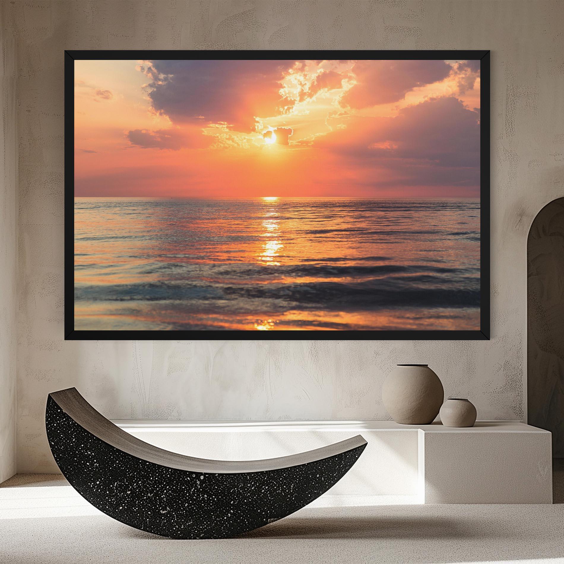 Tablou Canvas Orange Sunrise Cloud mockup 8