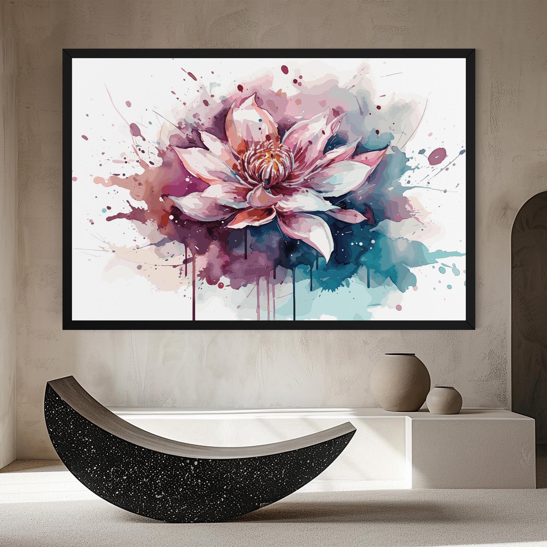 Tablou Canvas Pretty Pink Lotus Art mockup 8