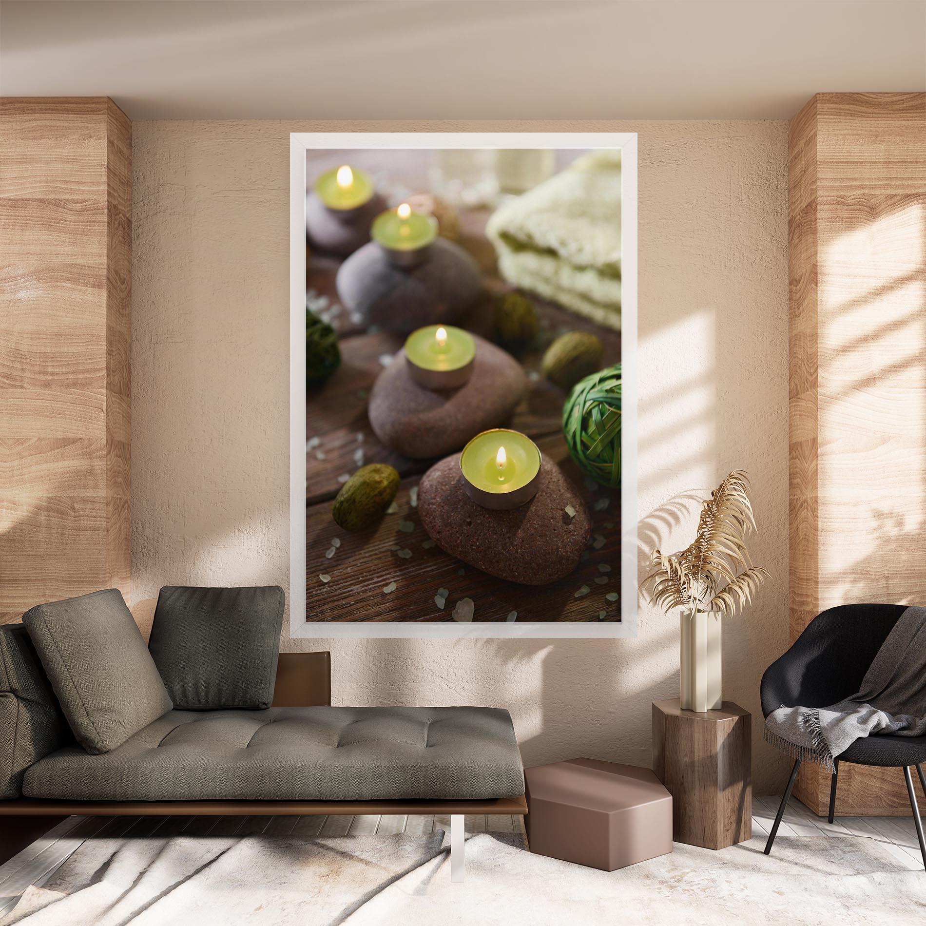 Tablou Canvas Green Candles Spa mockup 8