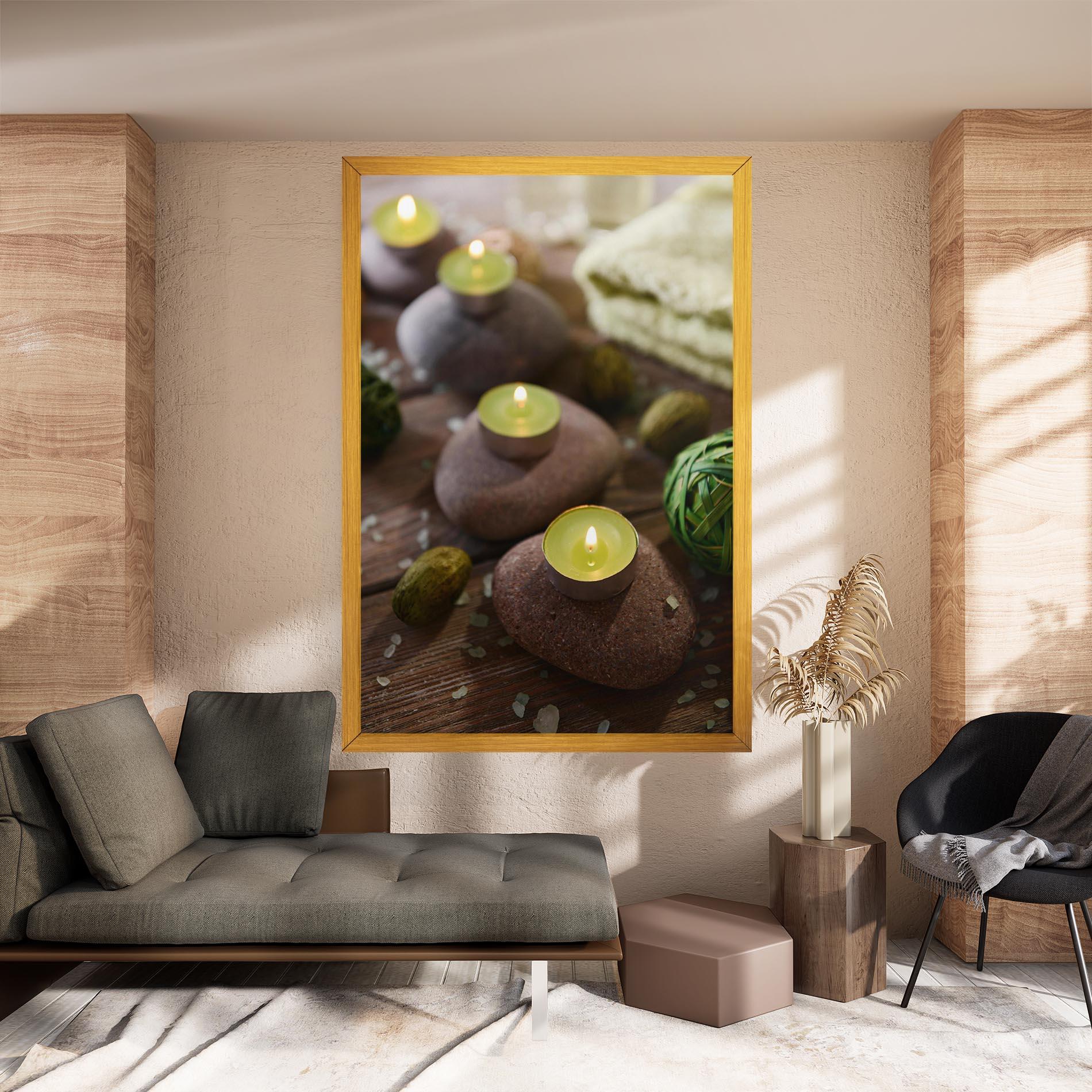 Tablou Canvas Green Candles Spa mockup 8