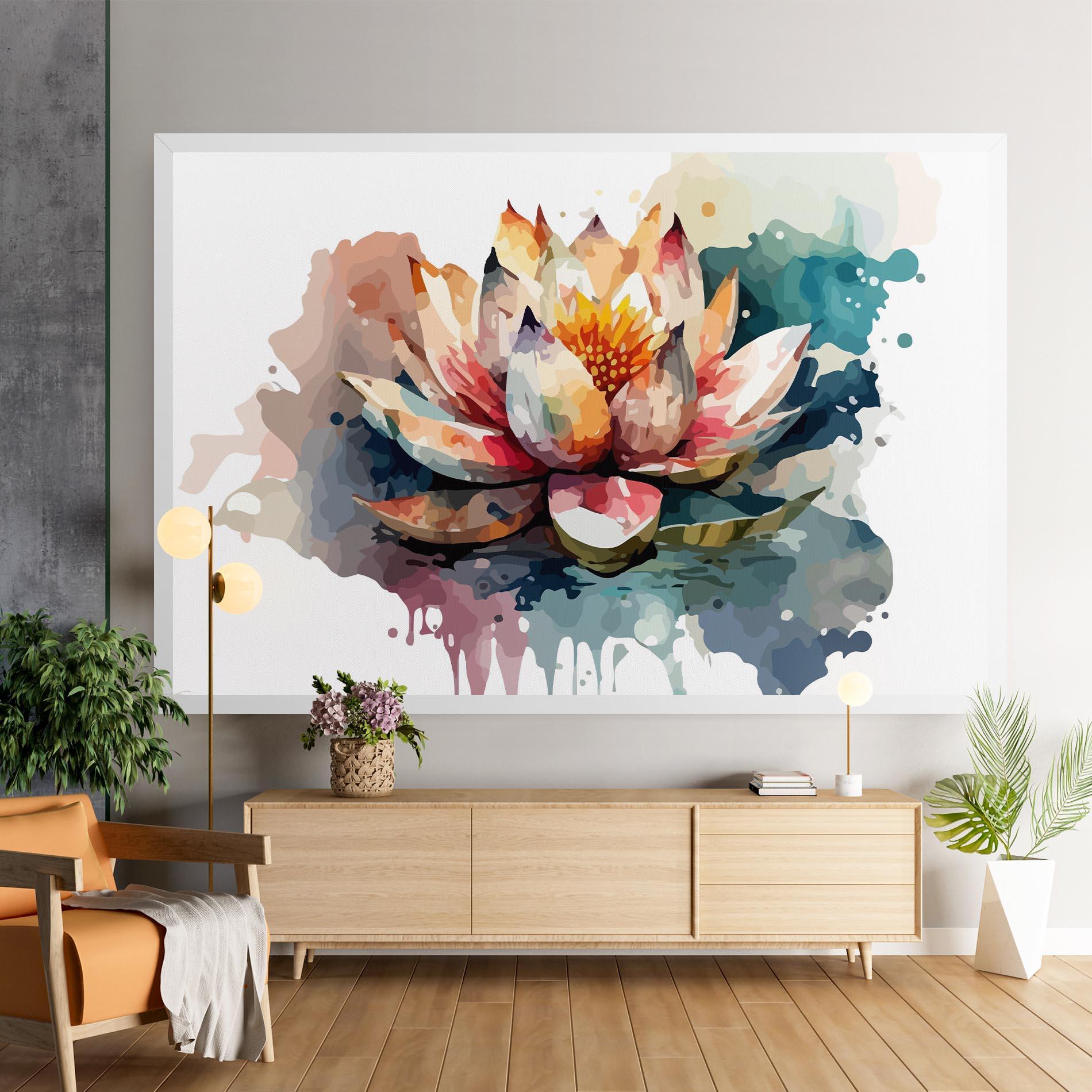Tablou Canvas Colorful Lotus Art mockup 9