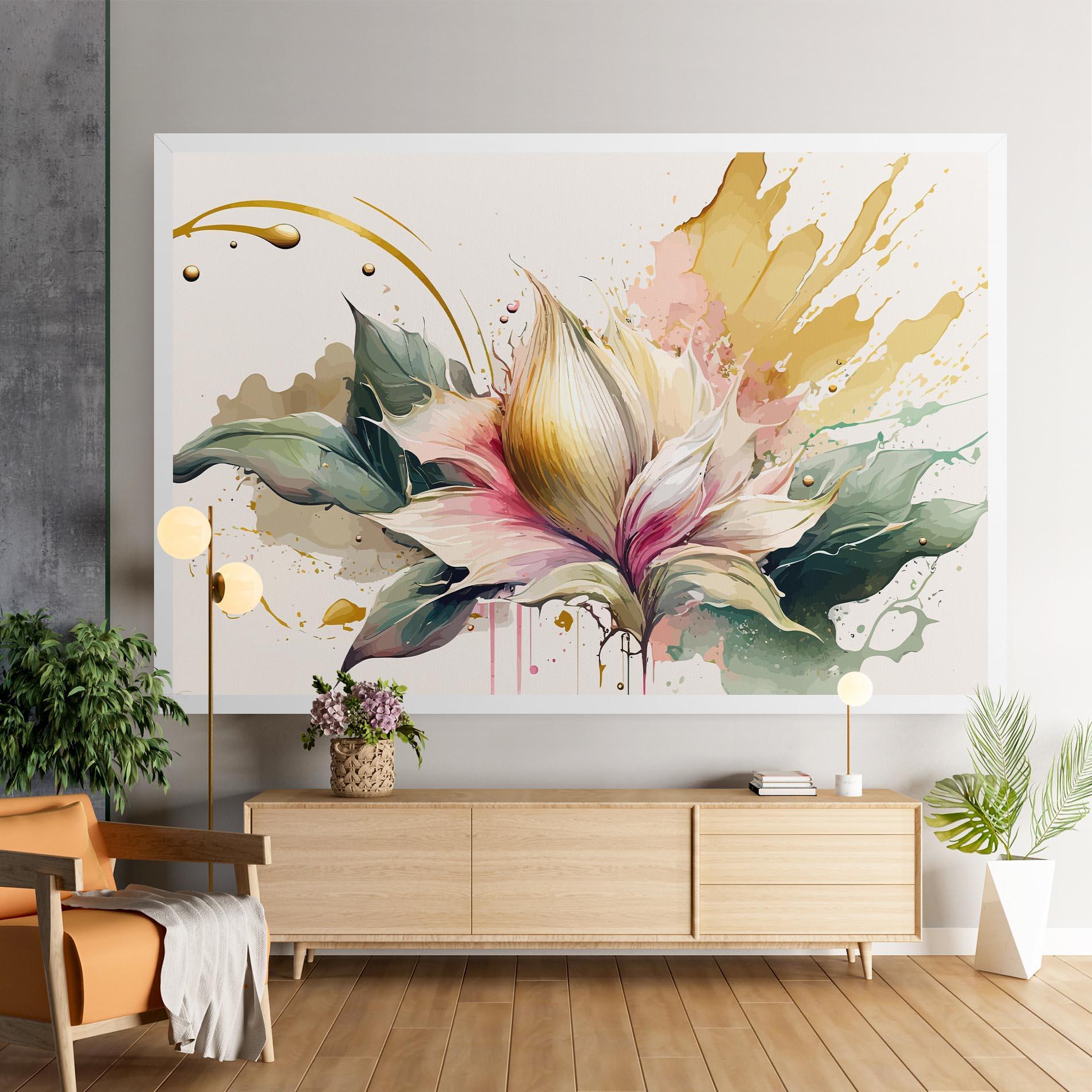 Tablou Canvas Cream Pink Nature mockup 9