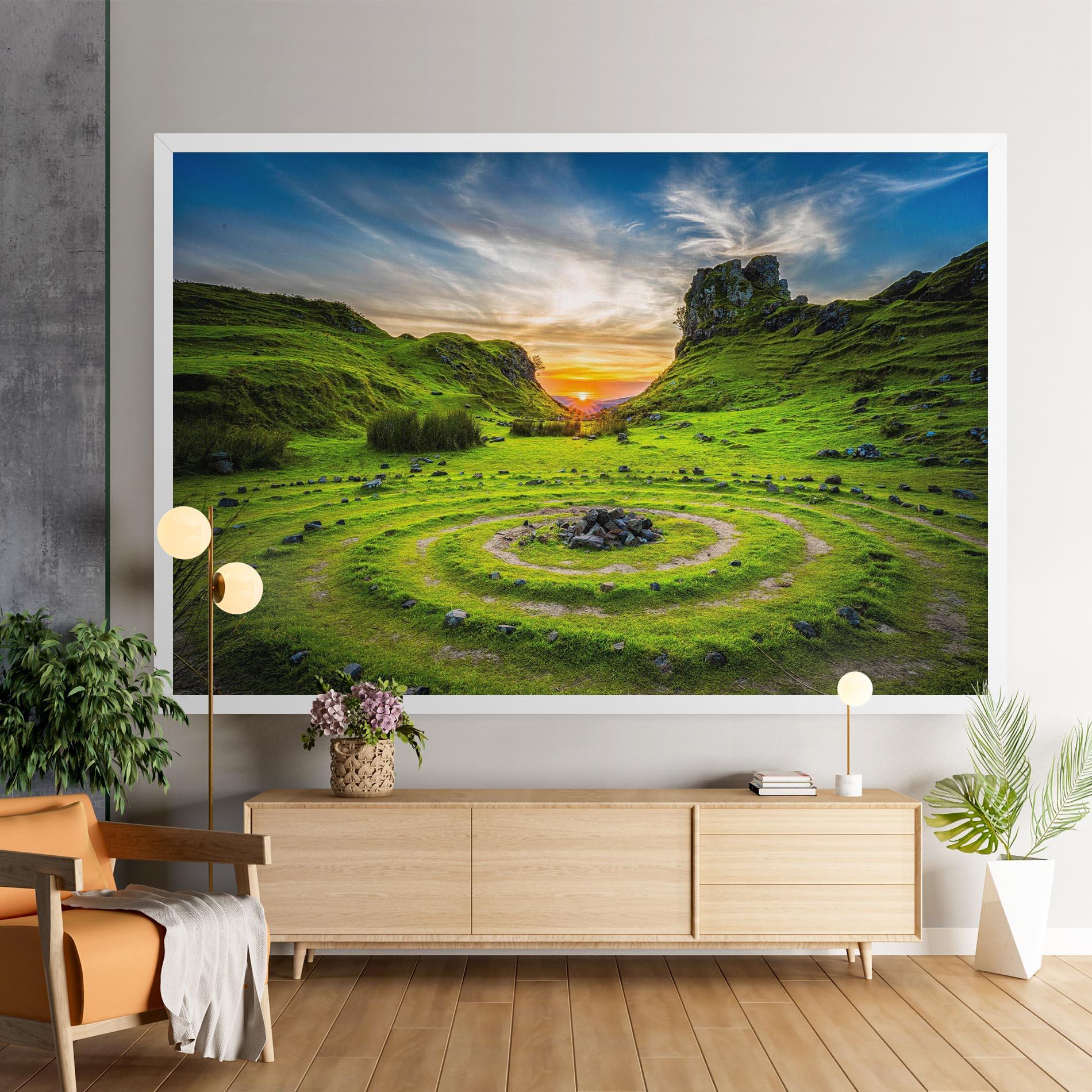 Tablou Canvas Green Circle Nature mockup 9