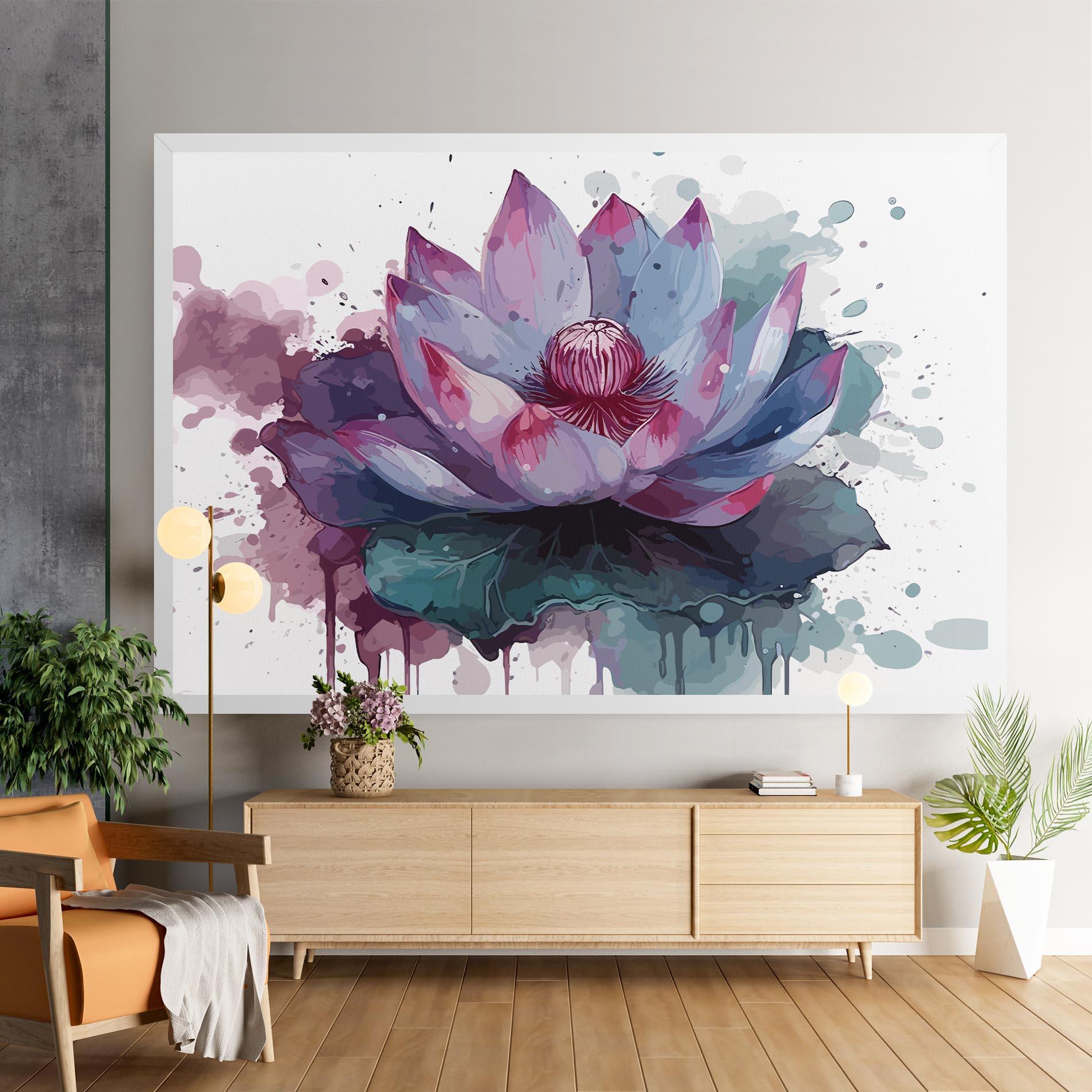 Tablou Canvas Green Purple Lotus mockup 9