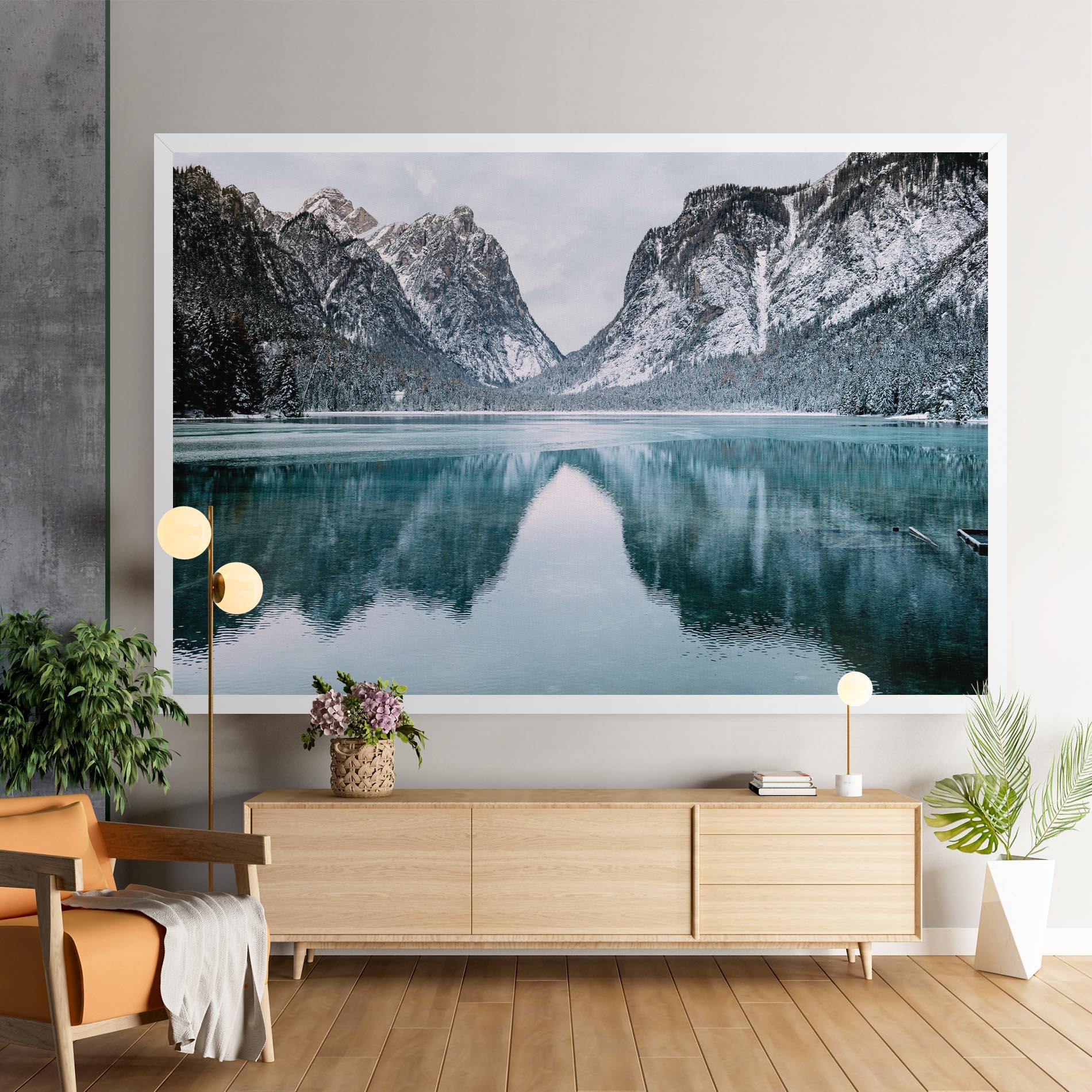 Tablou Canvas Lake Reflection Mountain mockup 9