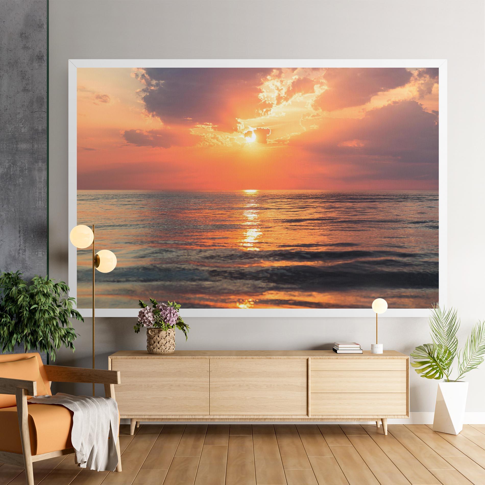 Tablou Canvas Orange Sunrise Cloud mockup 9
