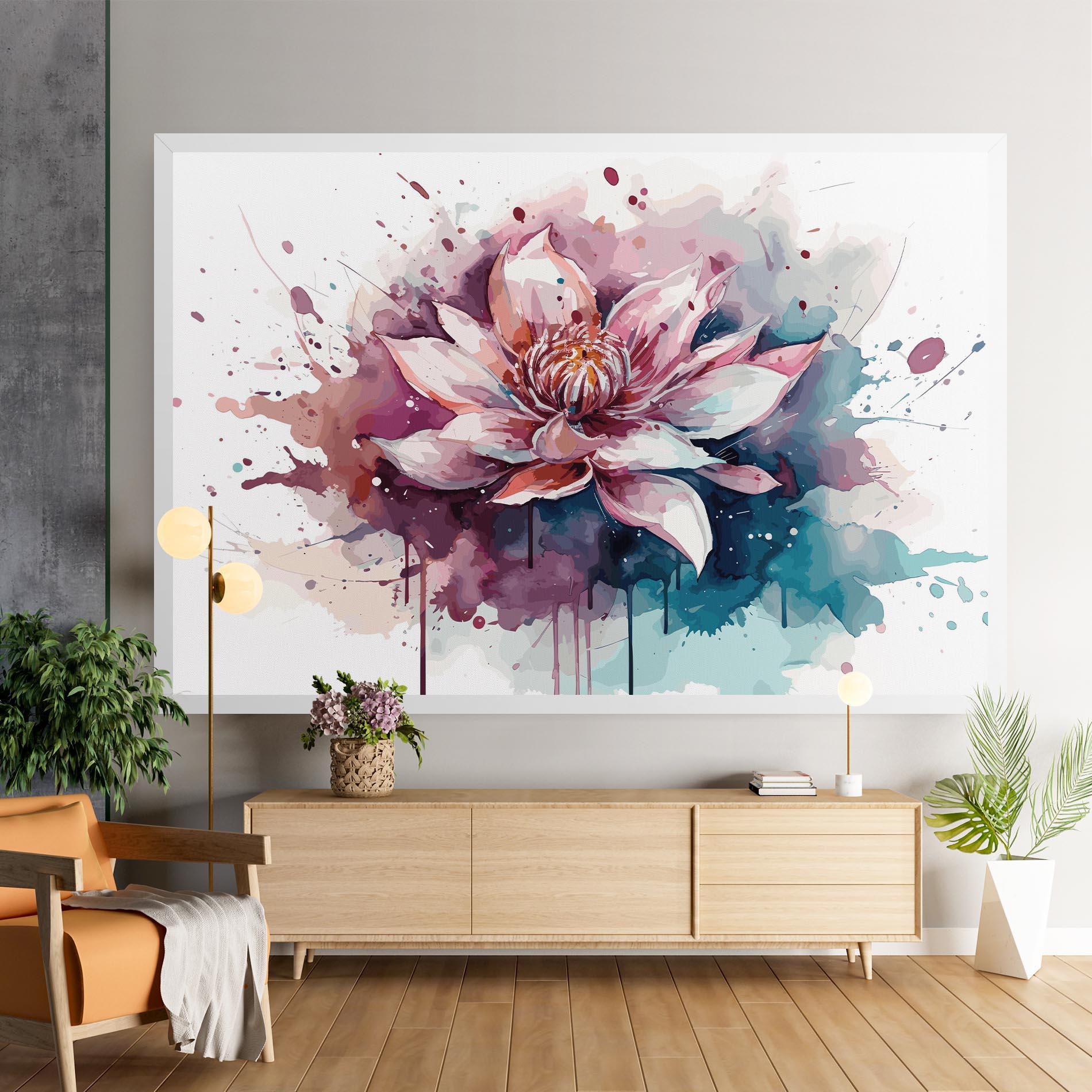 Tablou Canvas Pretty Pink Lotus Art mockup 9