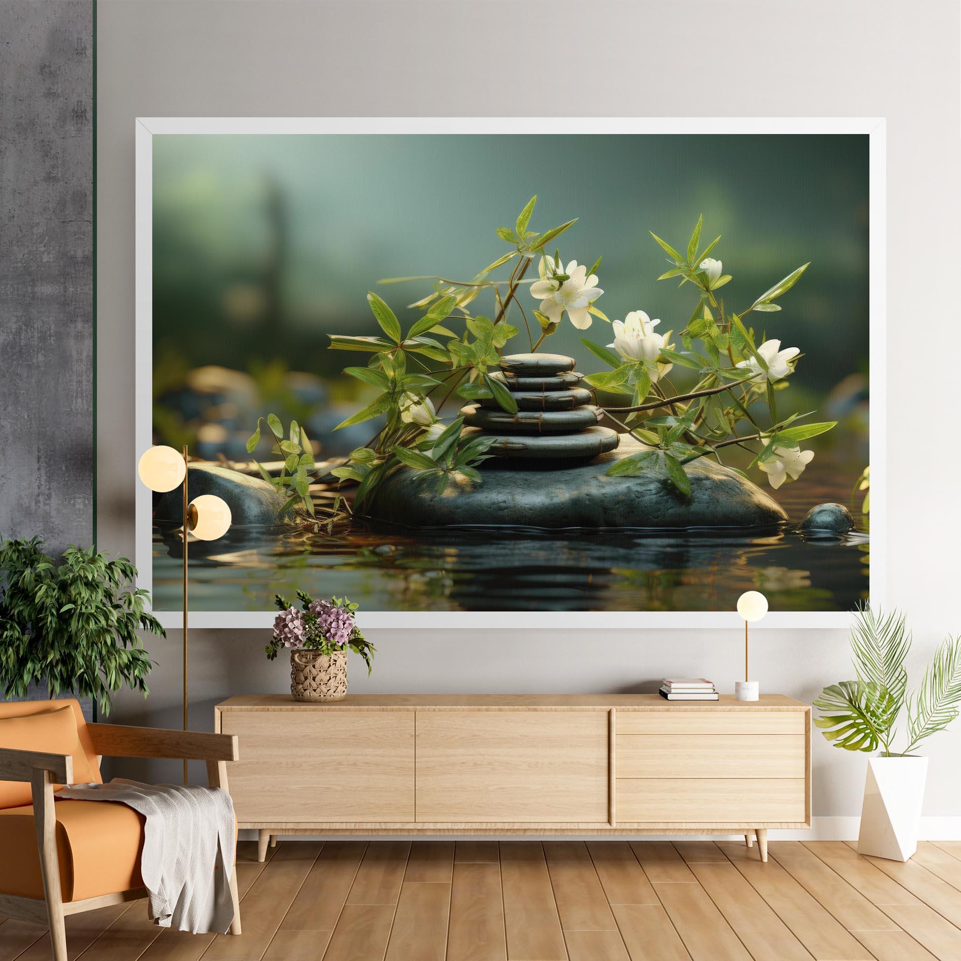 Tablou Canvas Rock Garden Pond mockup 9
