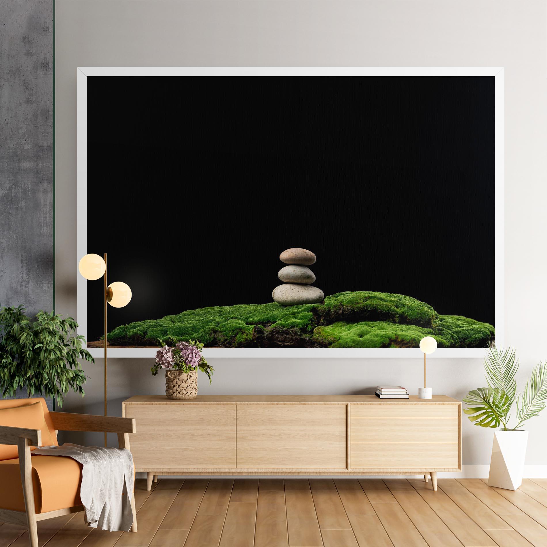 Tablou Canvas Three Stone Moss mockup 9