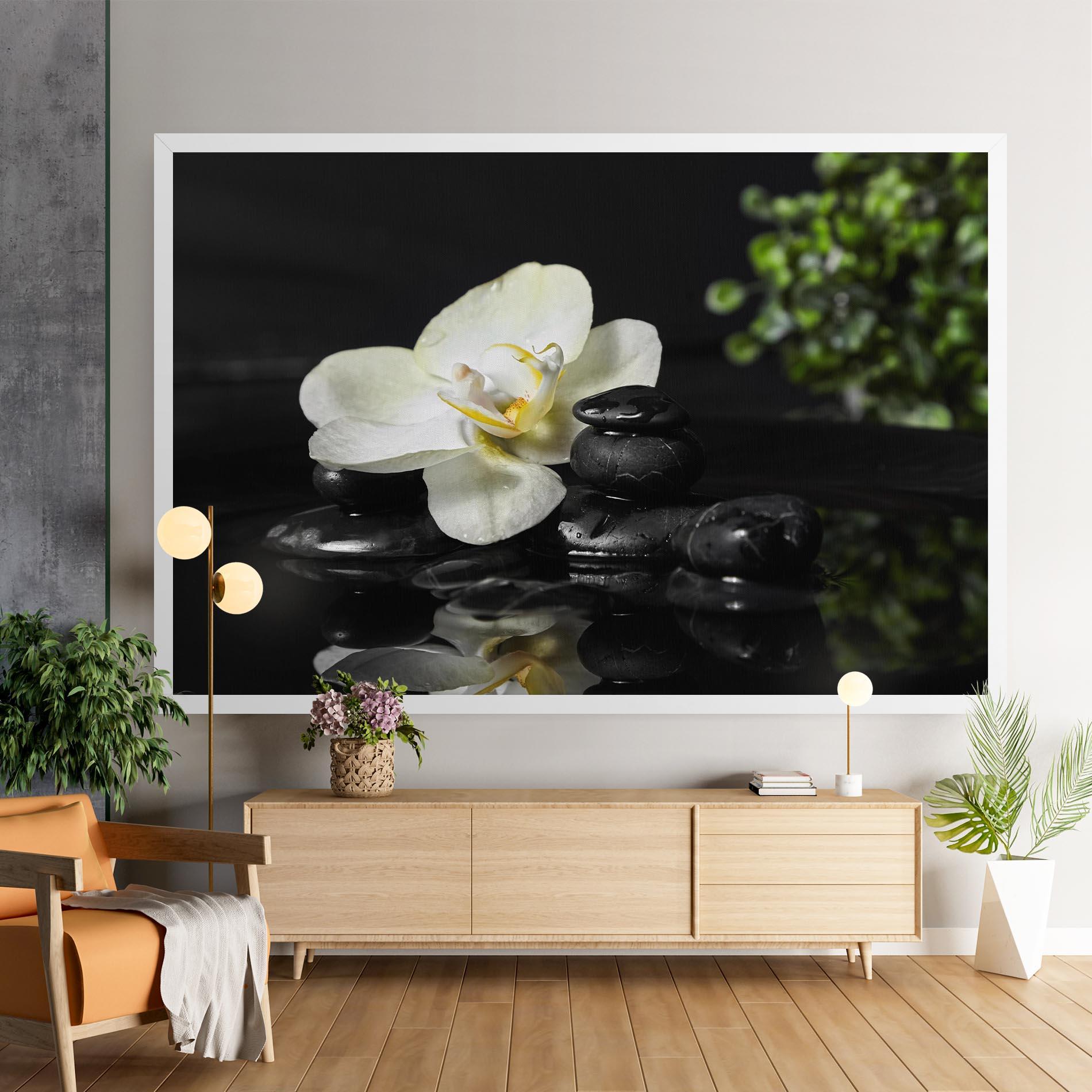 Tablou Canvas White Spa Flower mockup 9
