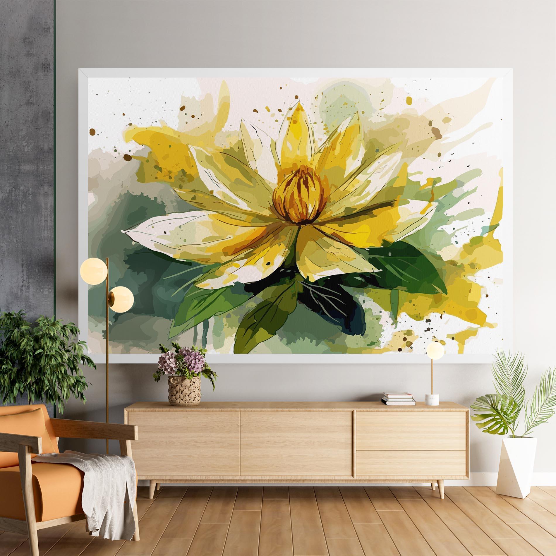 Tablou Canvas Yellow Flower Nature mockup 9