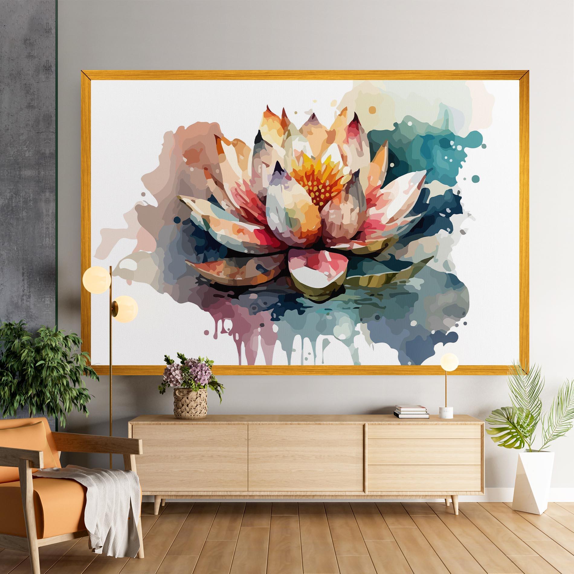 Tablou Canvas Colorful Lotus Art mockup 9