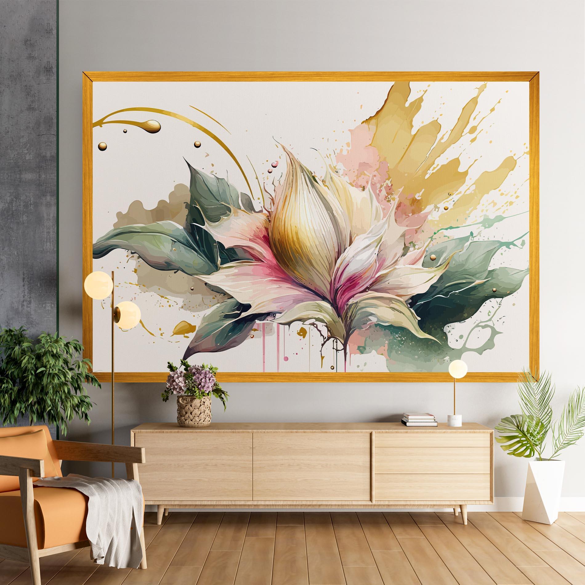 Tablou Canvas Cream Pink Nature mockup 9