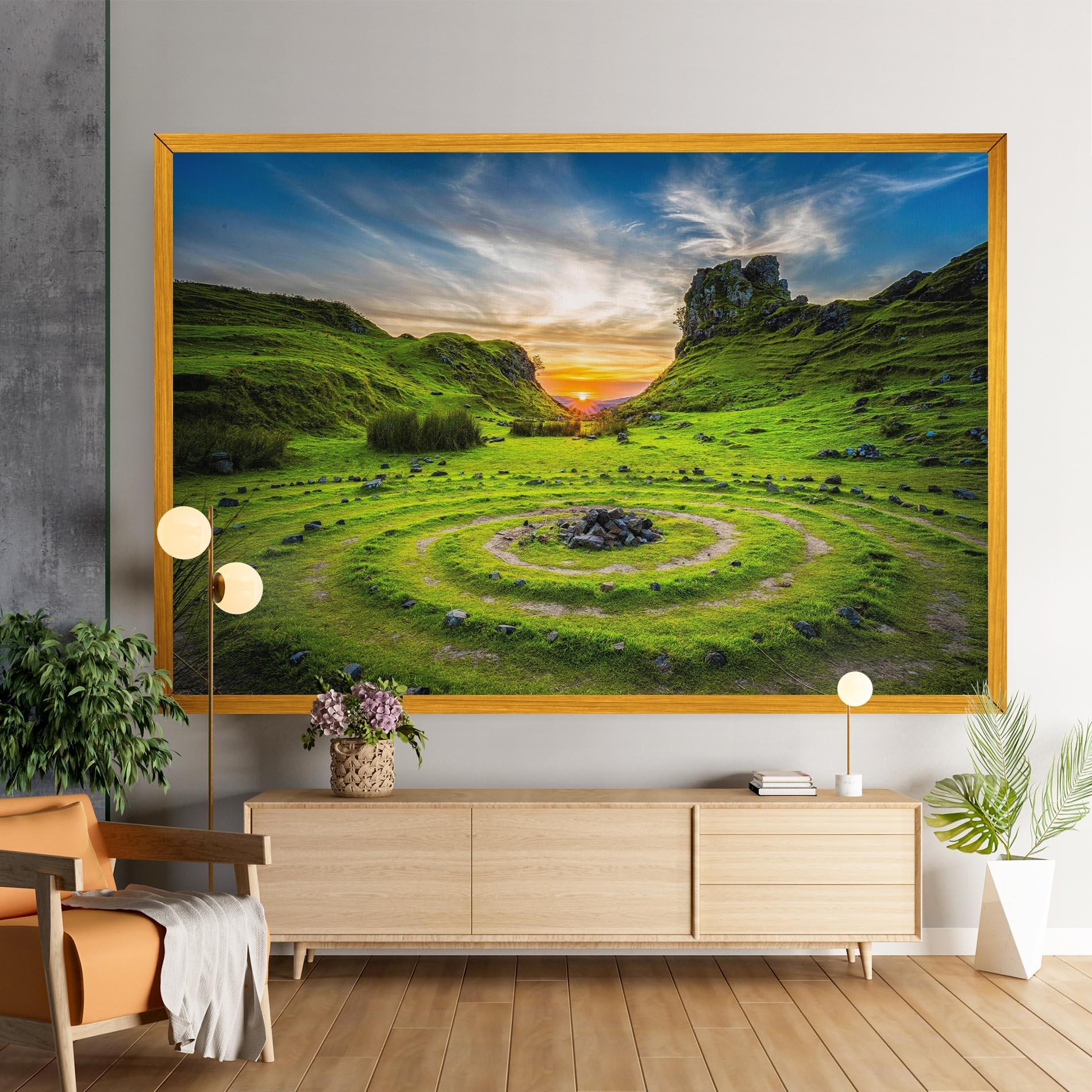 Tablou Canvas Green Circle Nature mockup 9