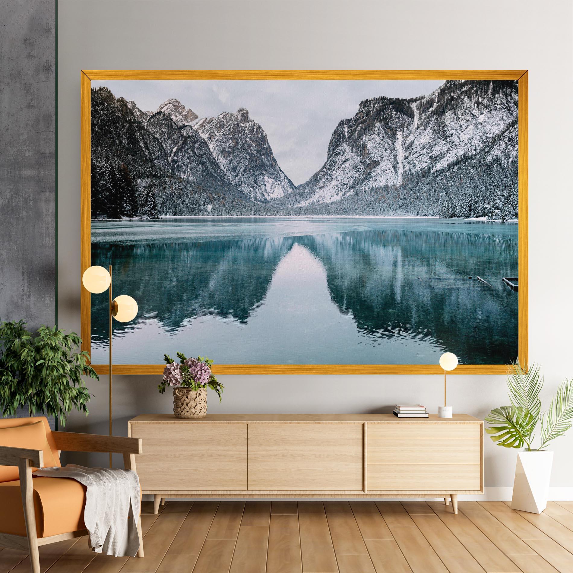 Tablou Canvas Lake Reflection Mountain mockup 9