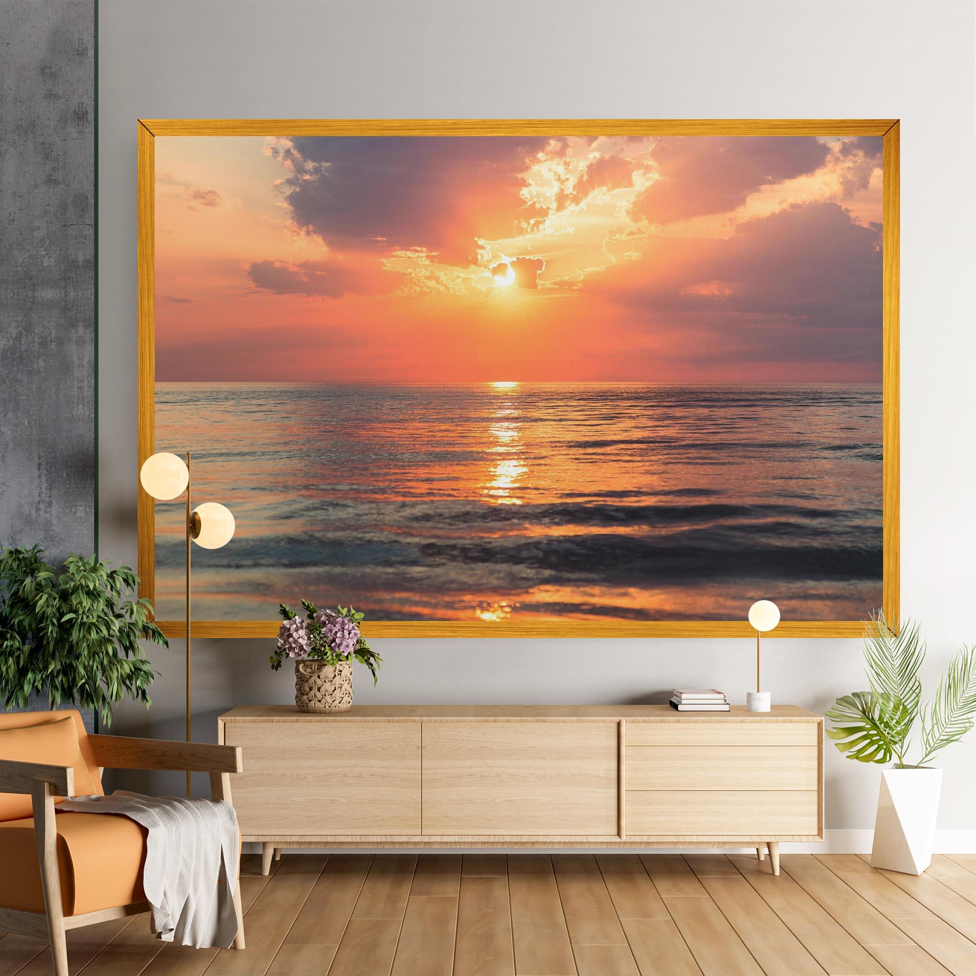 Tablou Canvas Orange Sunrise Cloud mockup 9
