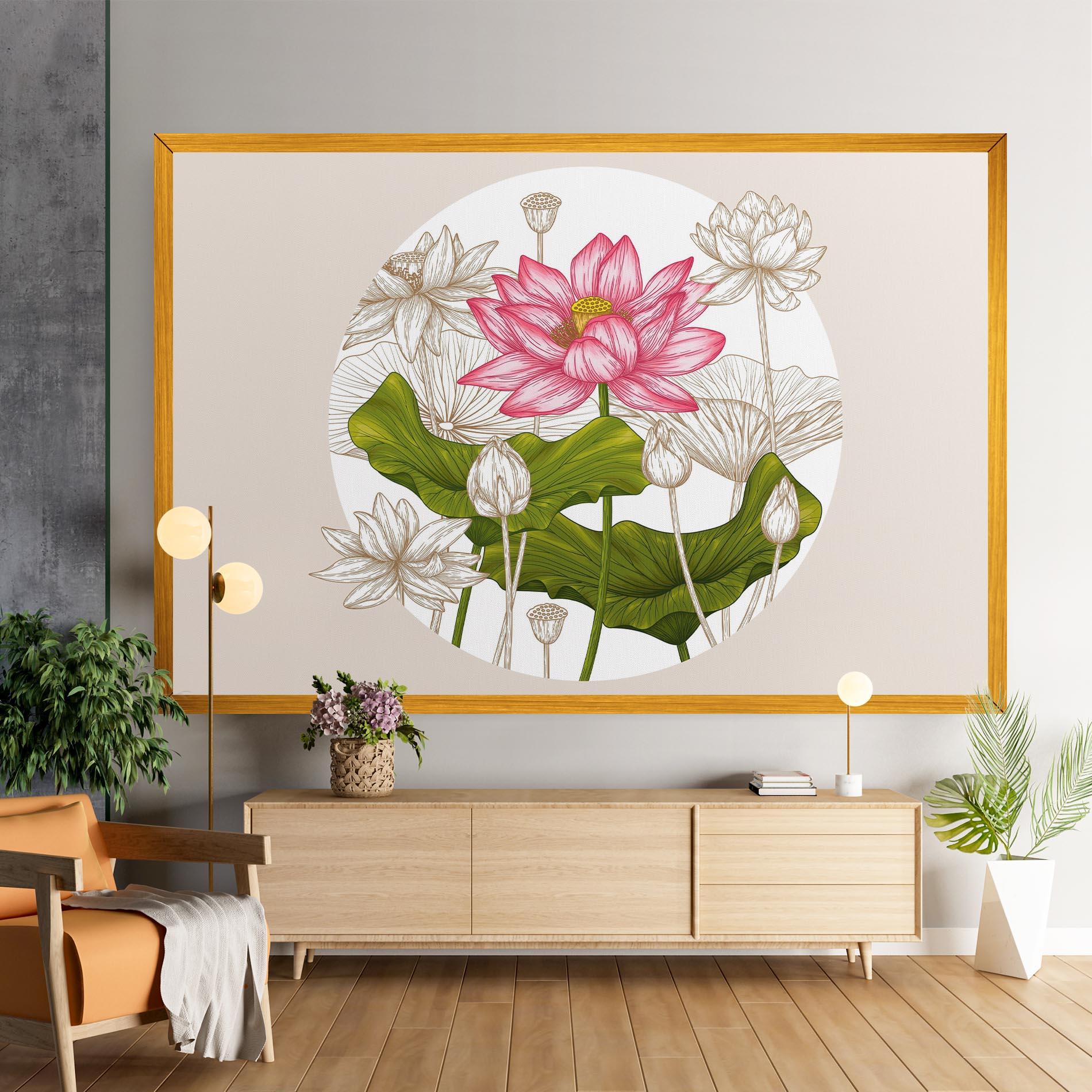 Tablou Canvas Pretty Lotus Art mockup 9