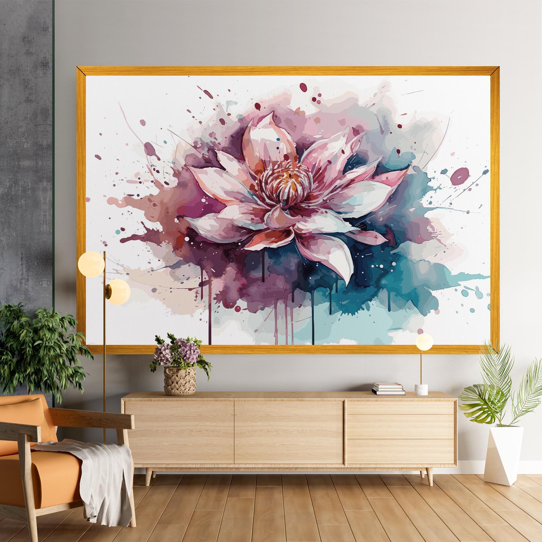 Tablou Canvas Pretty Pink Lotus Art mockup 9