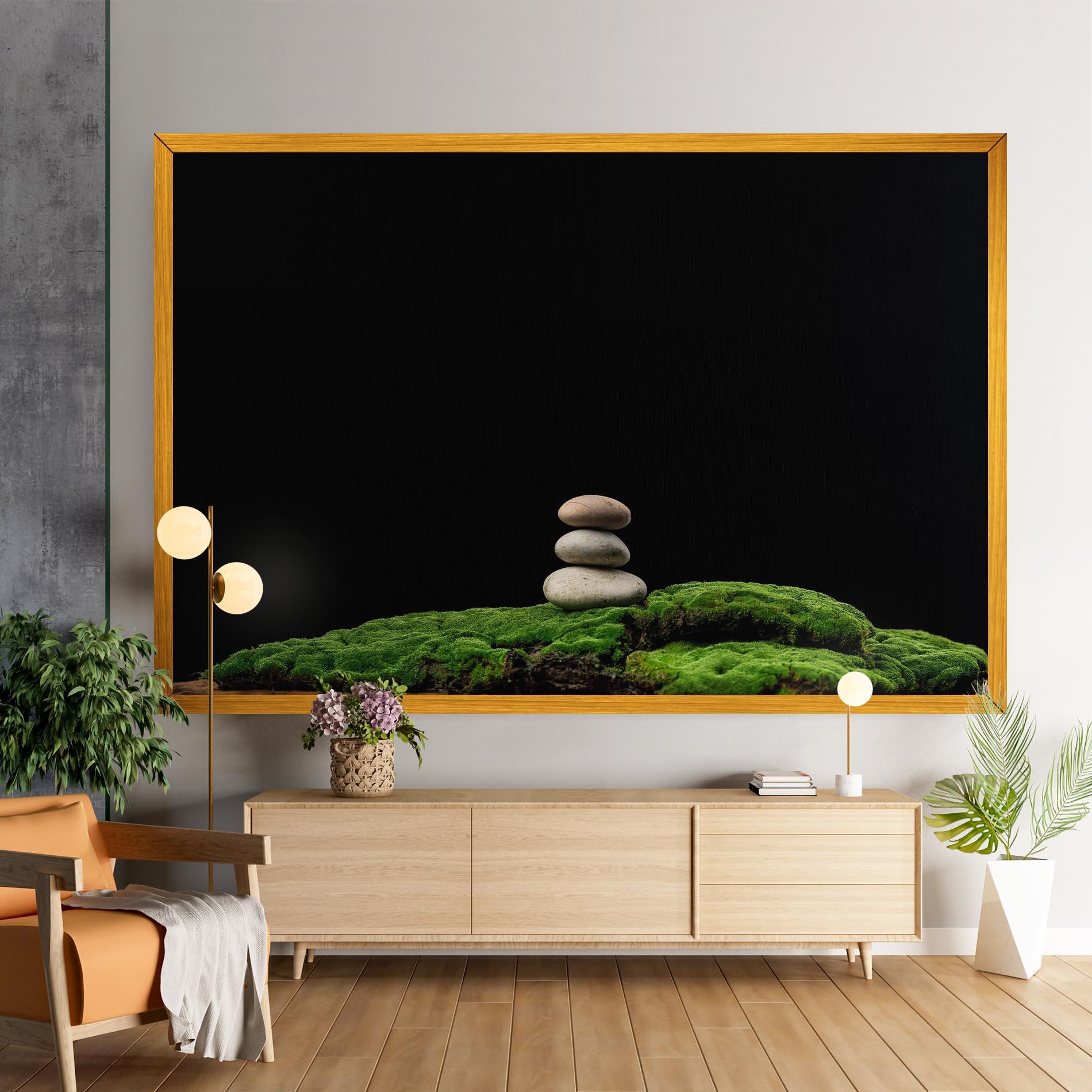 Tablou Canvas Three Stone Moss mockup 9