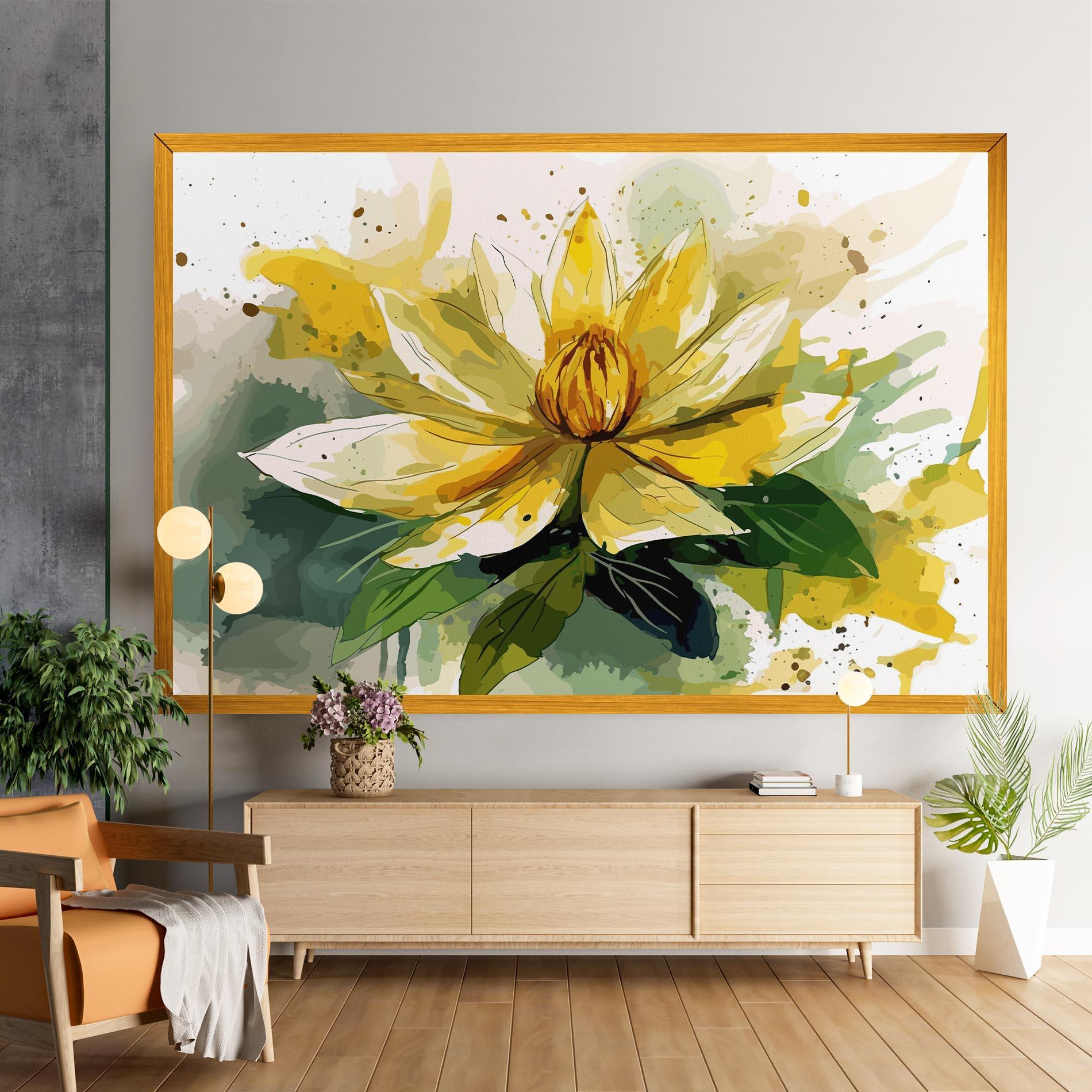 Tablou Canvas Yellow Flower Nature mockup 9