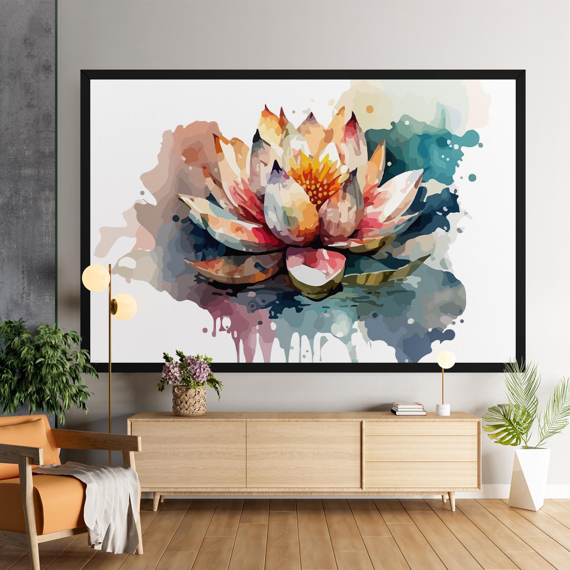 Tablou Canvas Colorful Lotus Art mockup 9
