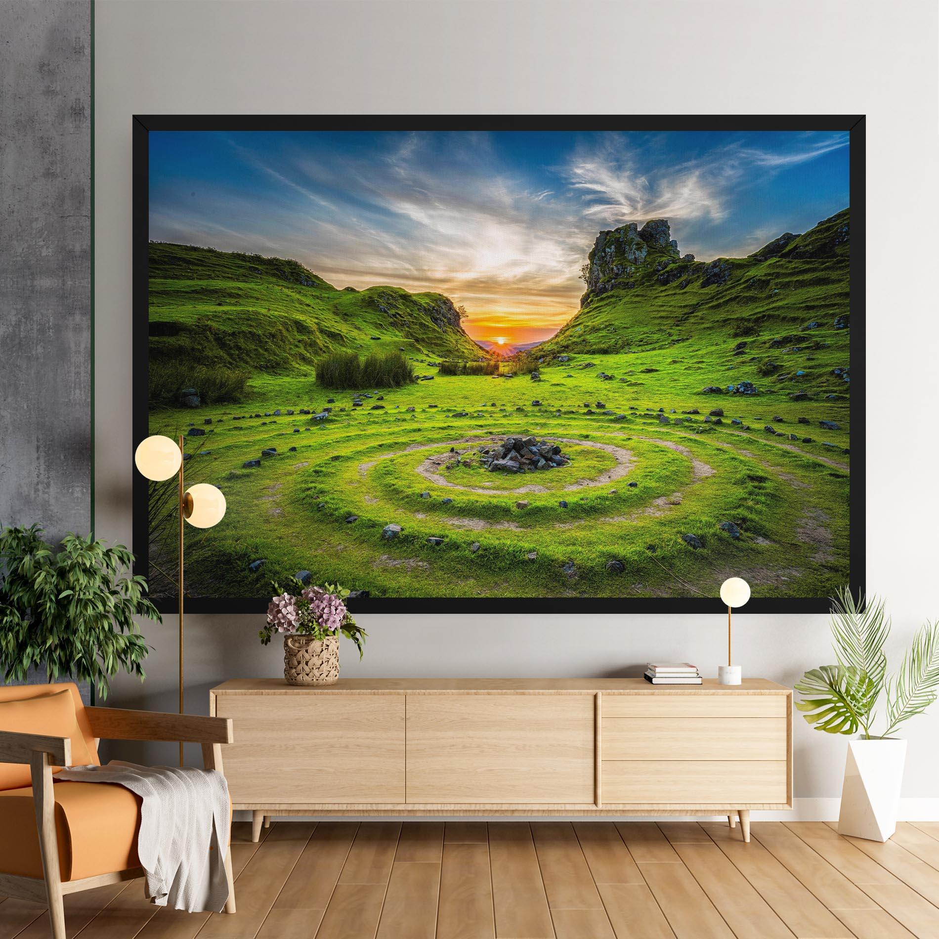 Tablou Canvas Green Circle Nature mockup 9