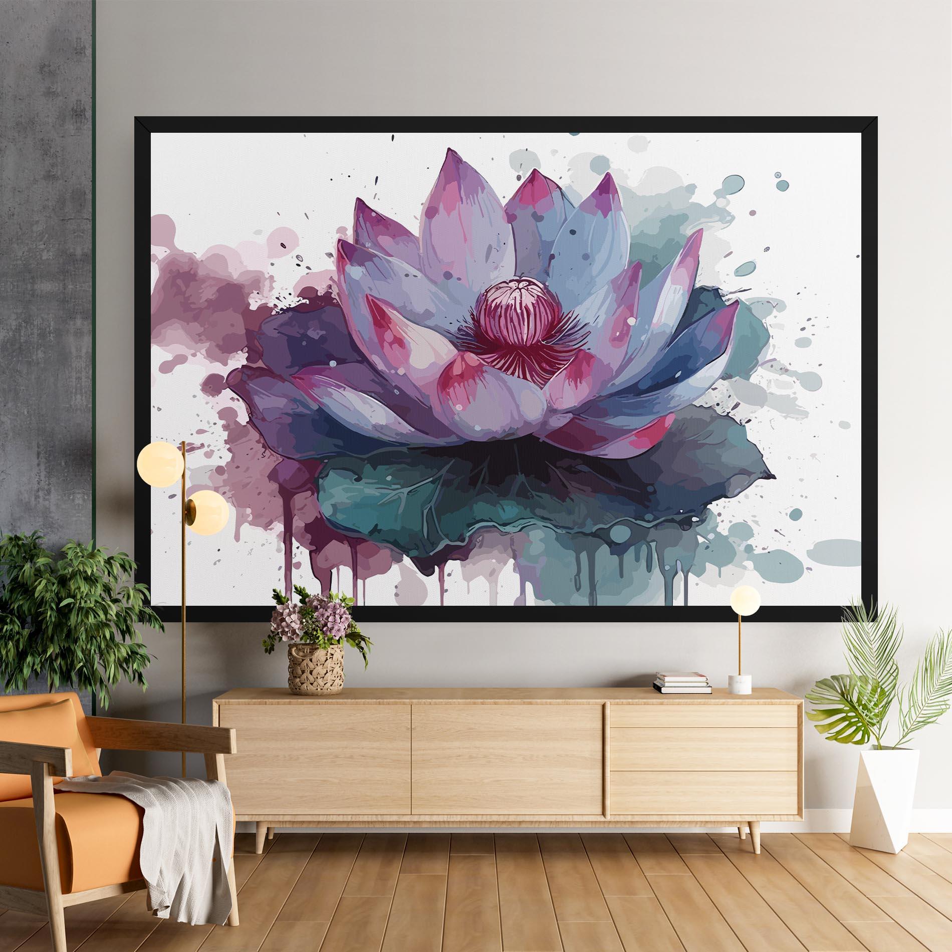 Tablou Canvas Green Purple Lotus mockup 9