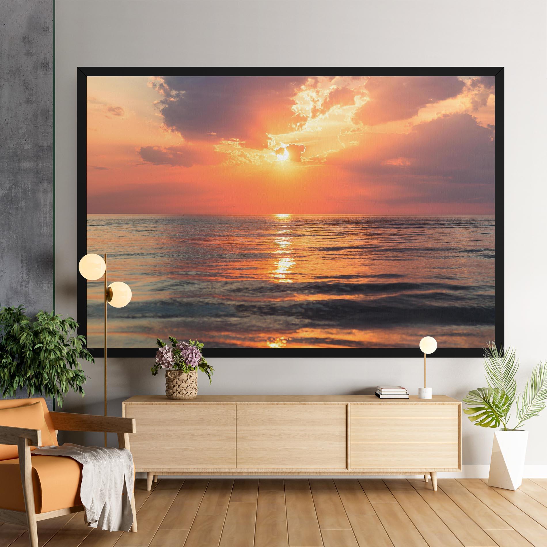 Tablou Canvas Orange Sunrise Cloud mockup 9