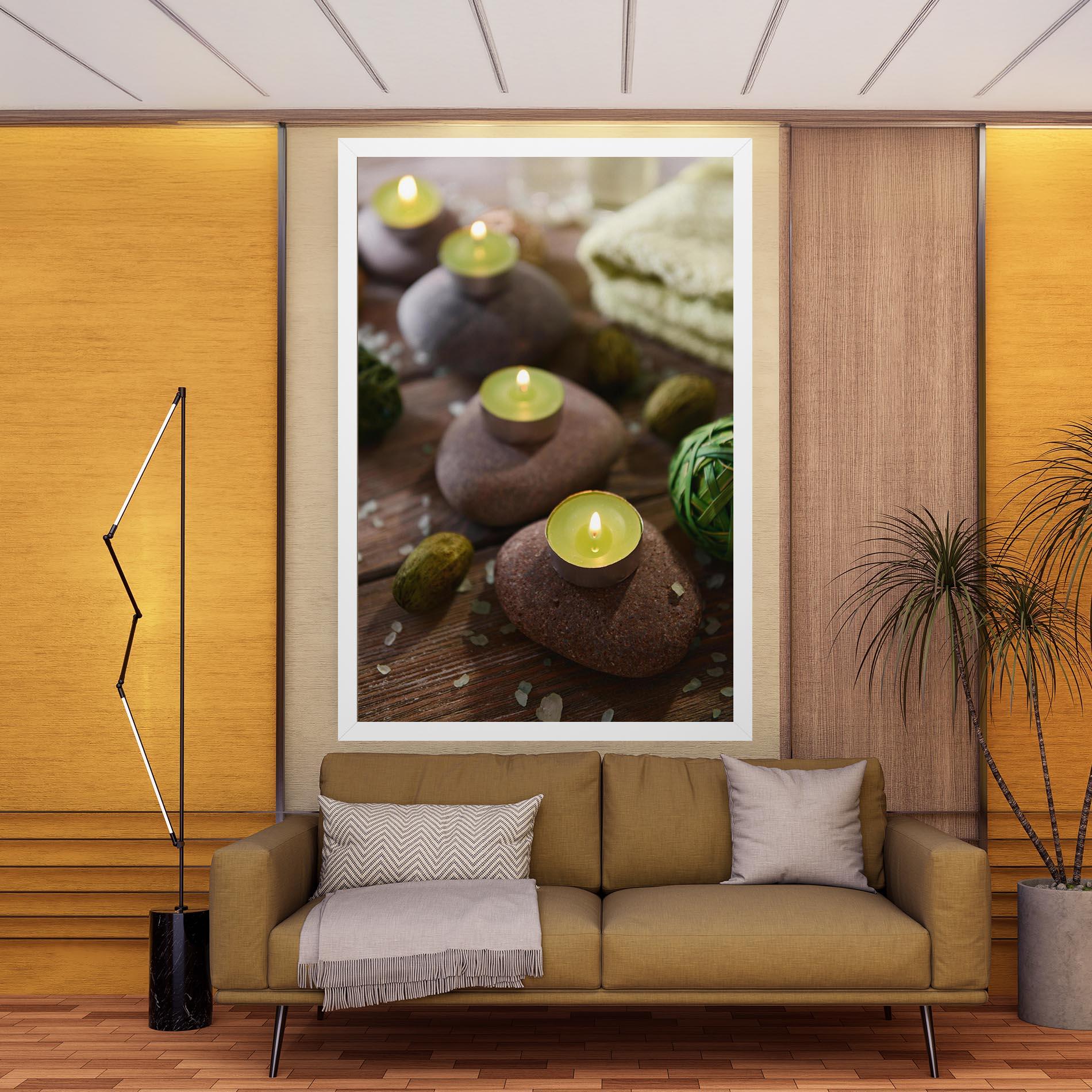 Tablou Canvas Green Candles Spa mockup 9